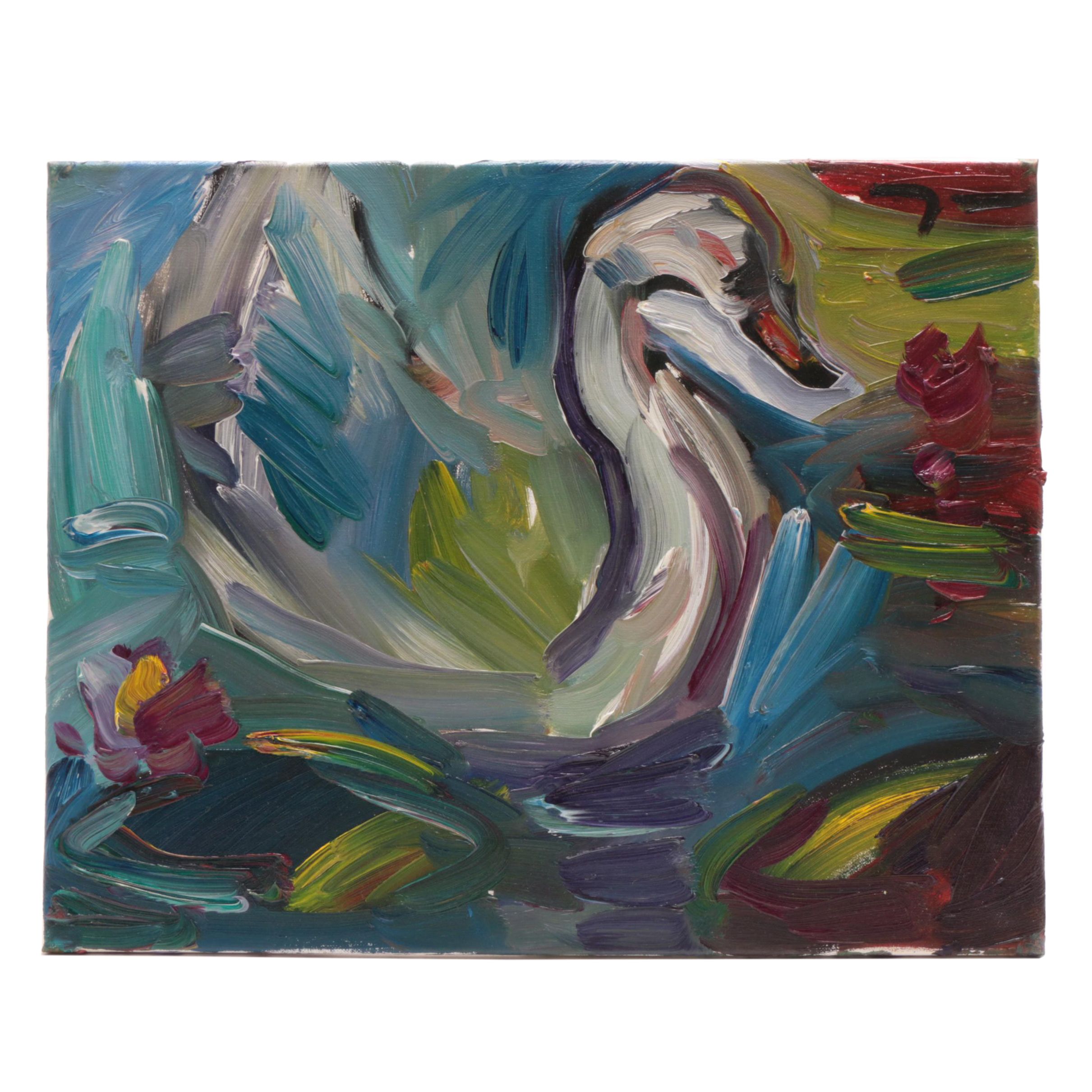 Jose Trujillo Oil Painting "The Swan"