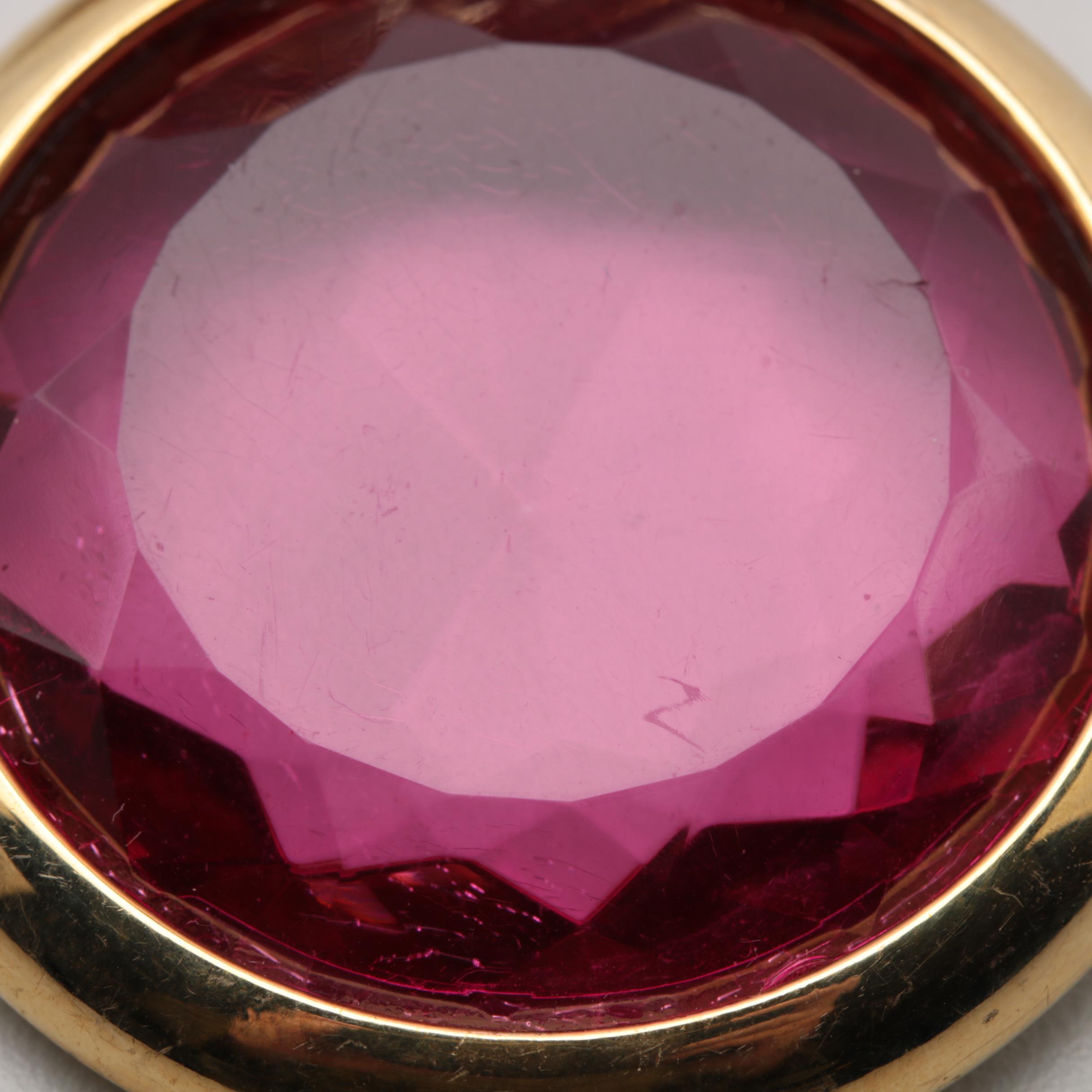 Gold Tone Faceted Glass Pendant Bracelet