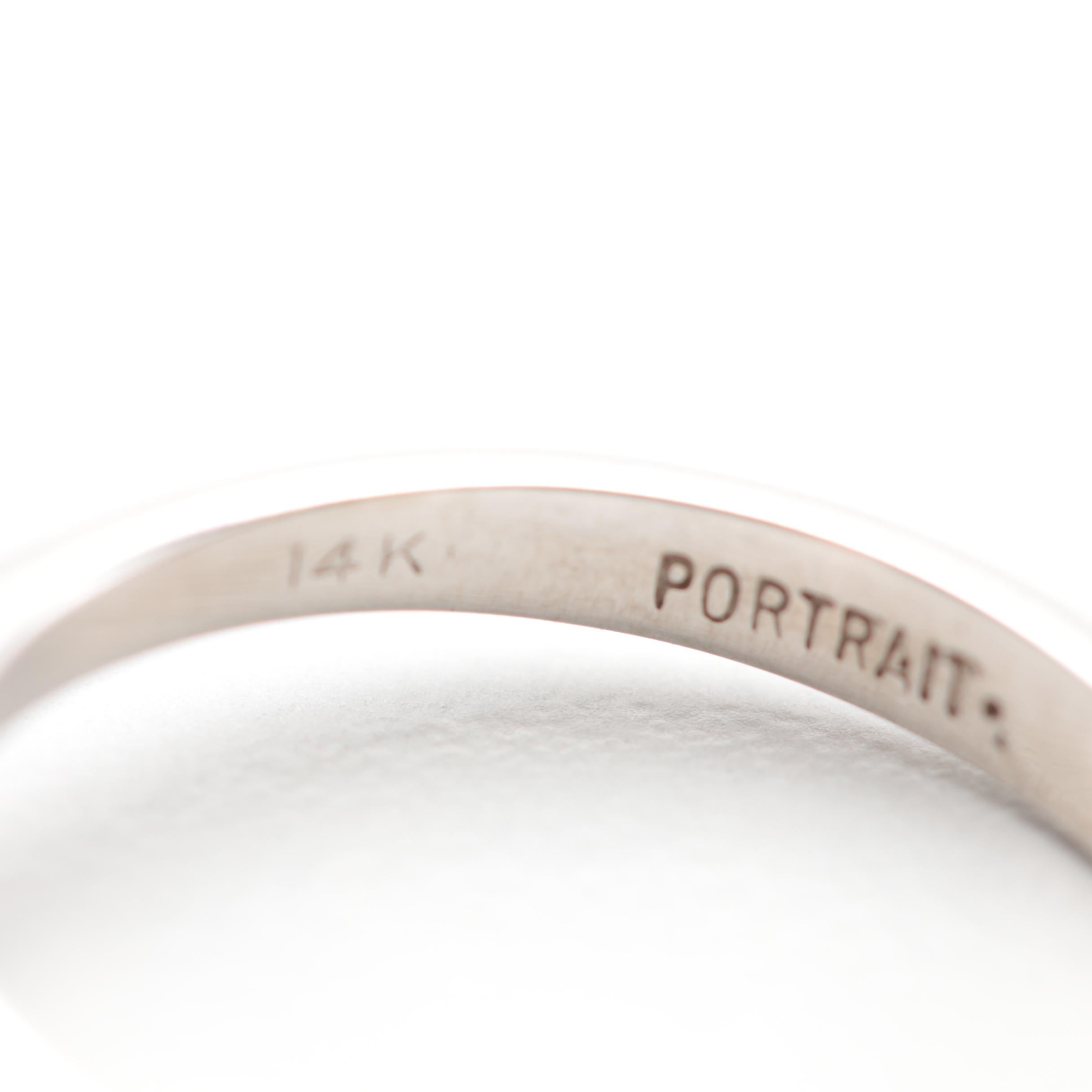 14K White Gold Blue Sapphire and Diamond Ring