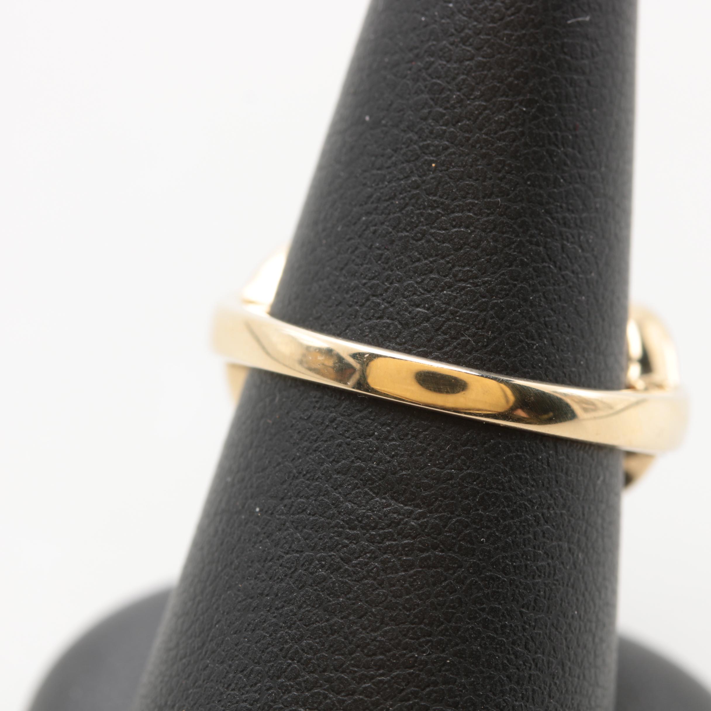 10K Yellow Gold Citrine and Diamond Ring