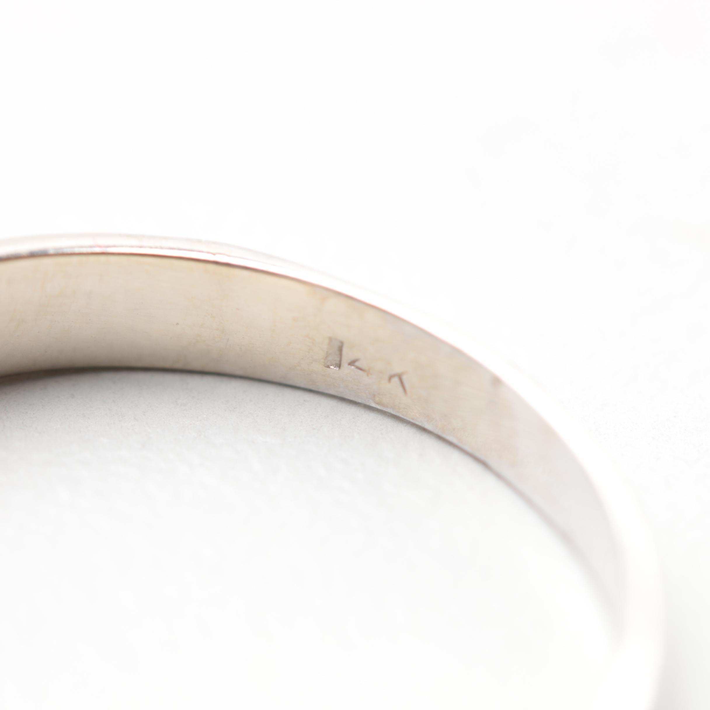 14K White Gold Old European Cut Diamond Ring