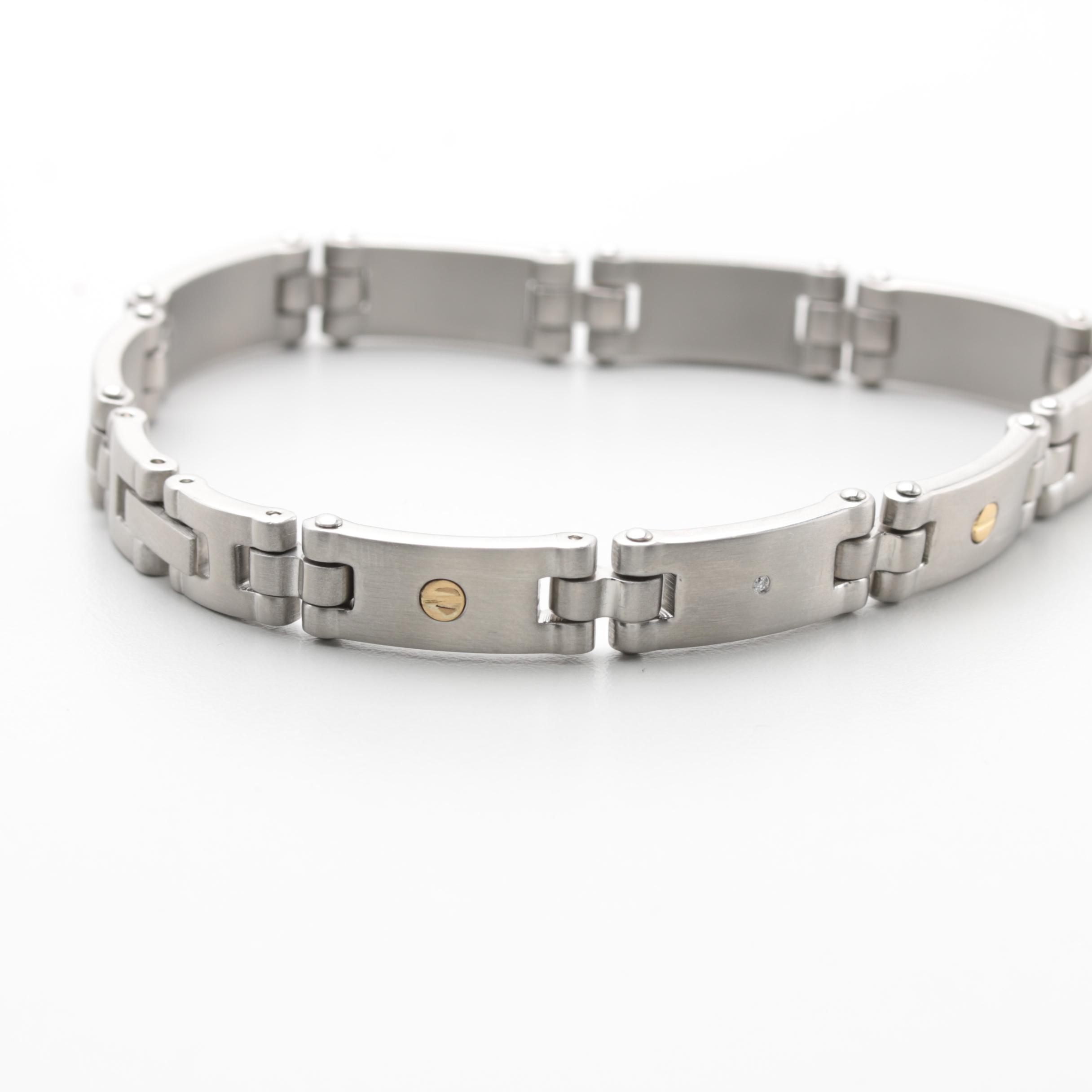 Stainless Steel Diamond Bracelet