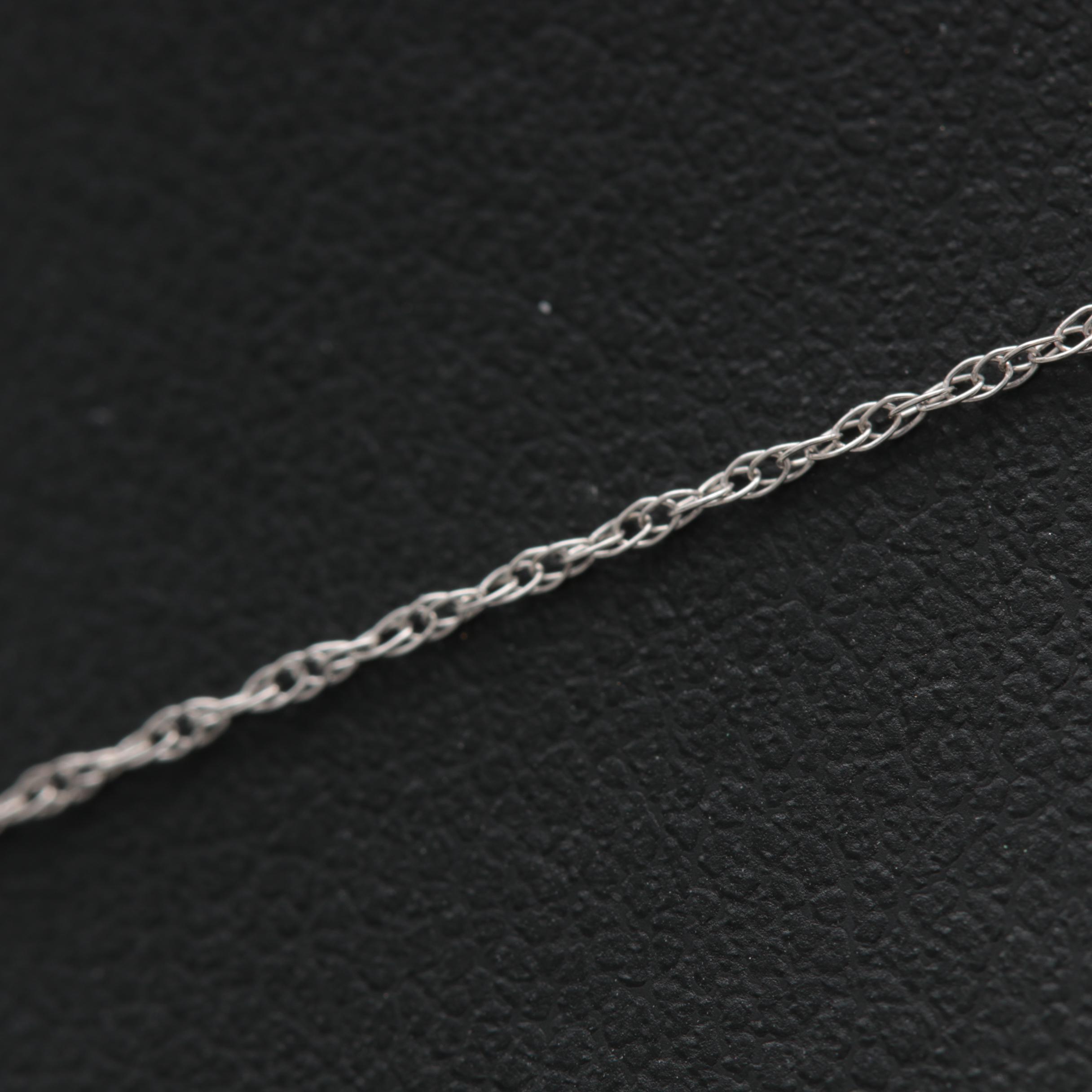 14K White Gold Sapphire Necklace