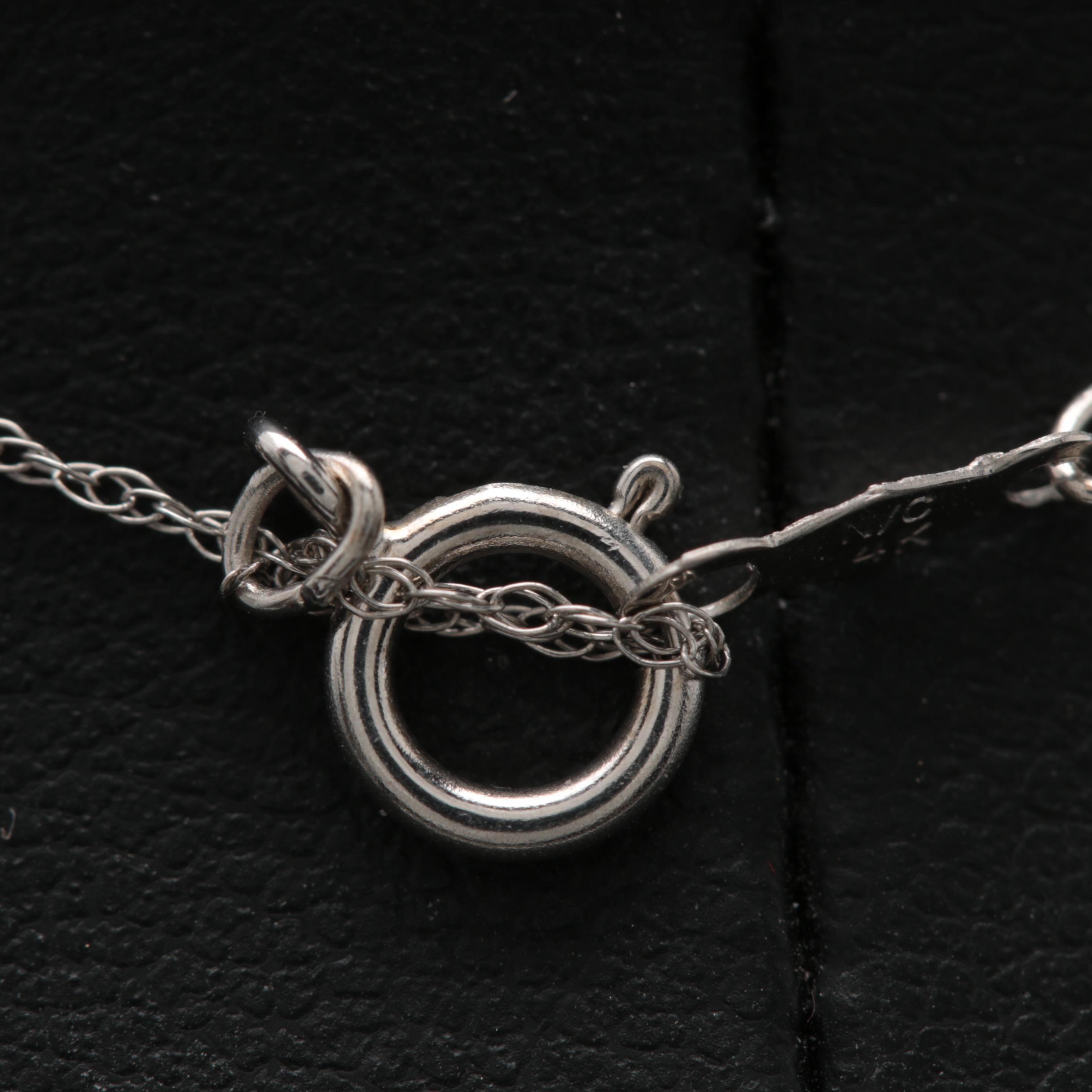 14K White Gold Sapphire Necklace