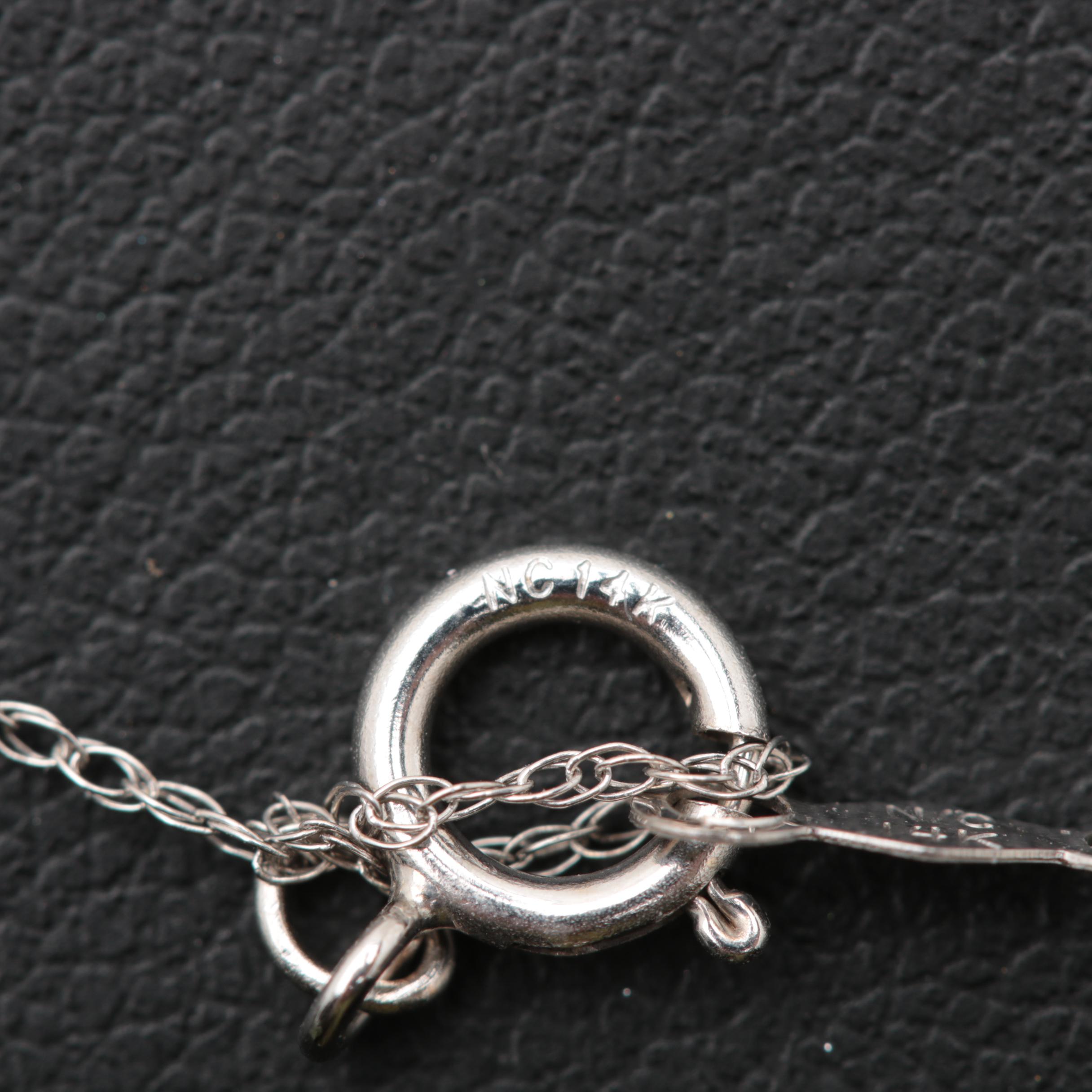 14K White Gold Sapphire Necklace