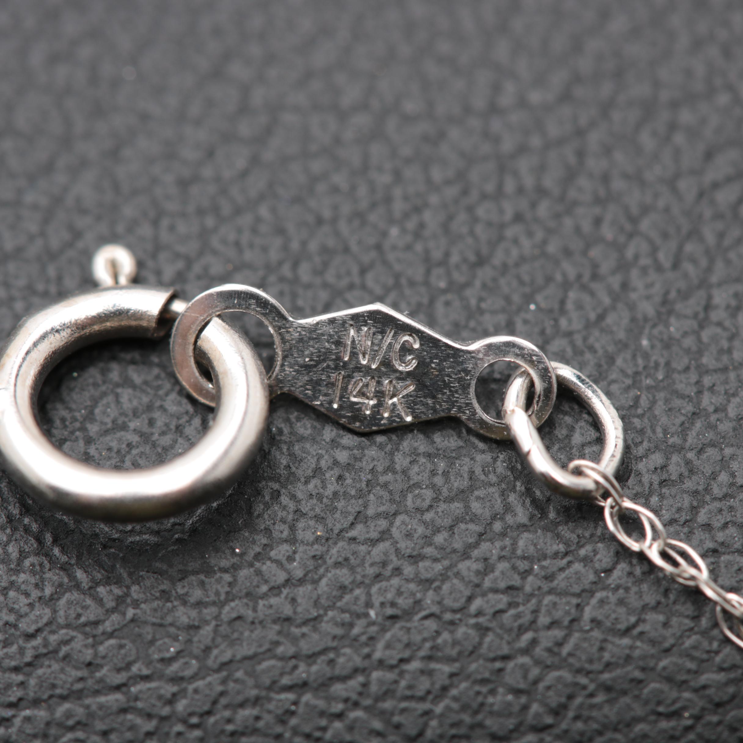 14K White Gold Sapphire Necklace