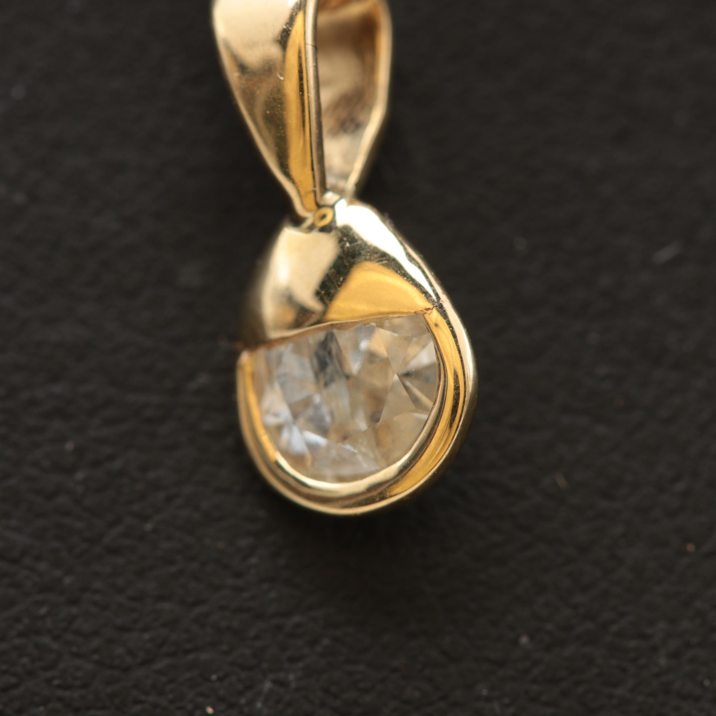 18K and 14K Yellow Gold Diamond Necklace