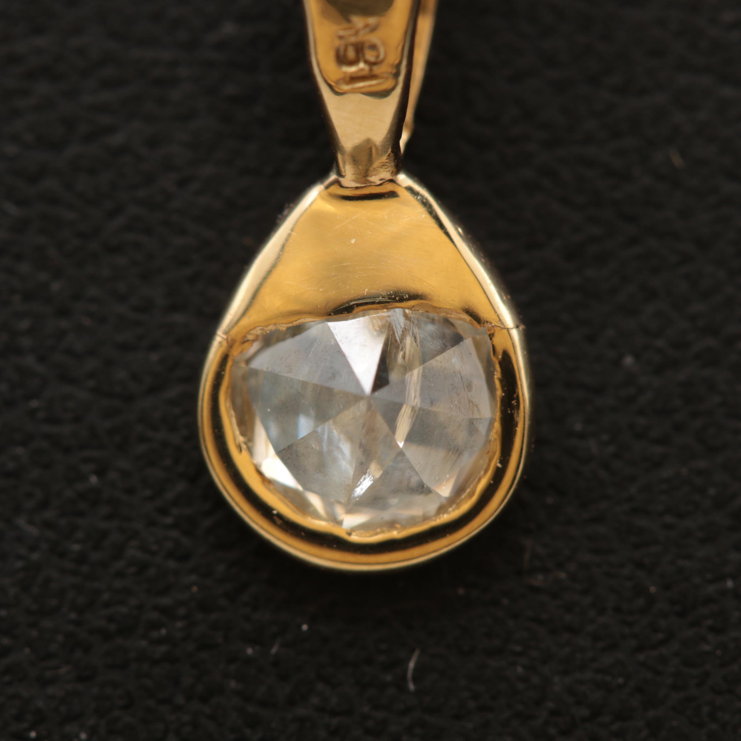 18K and 14K Yellow Gold Diamond Necklace