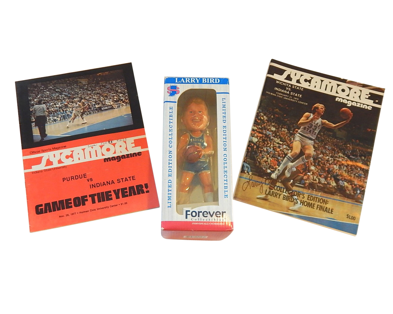 HOF Larry Bird Forever 7.5" Figurine and Indiana State Program