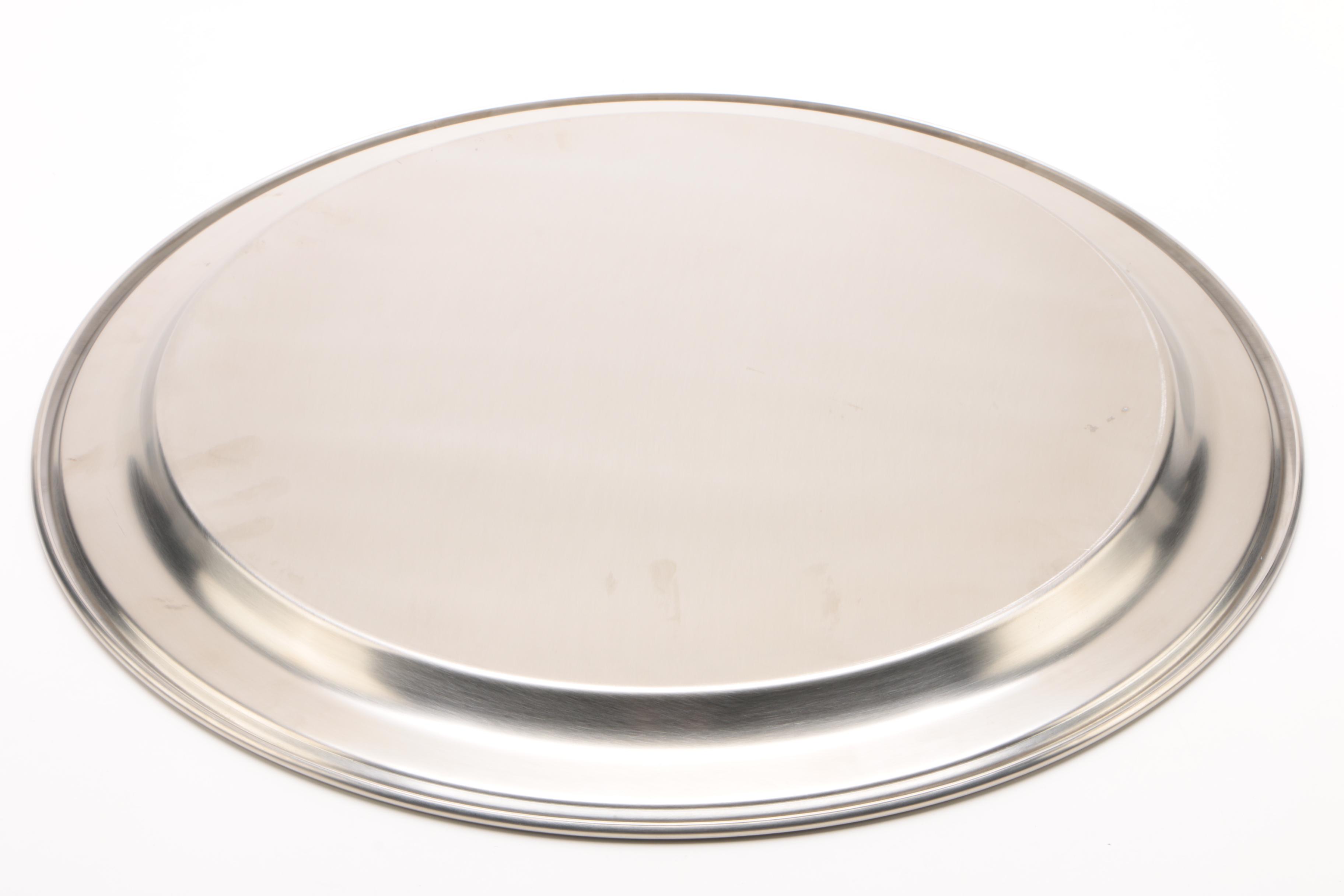 Silver Tone Punch Bowl Set with Lade, Tray, and Cup Holder