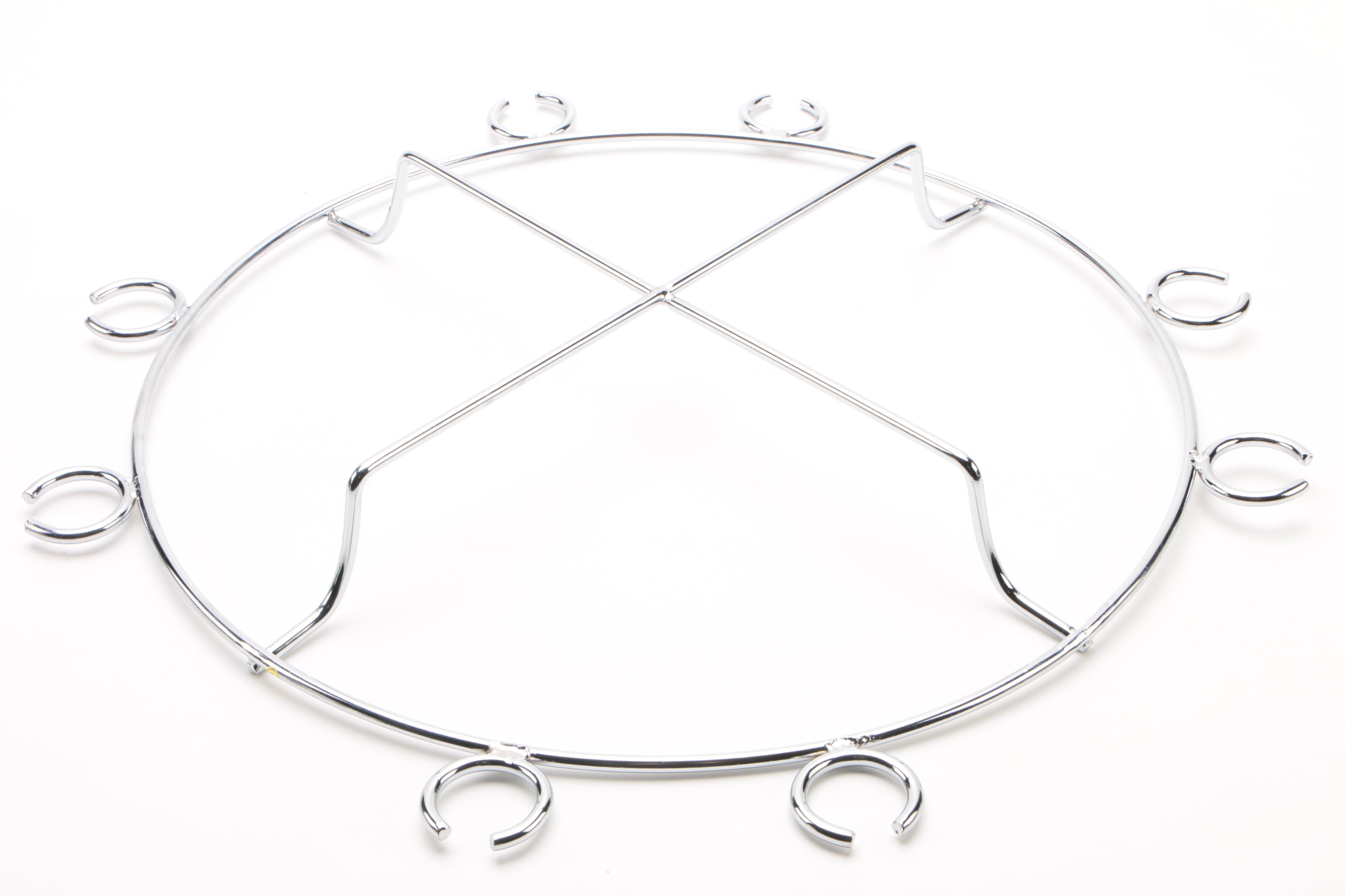 Silver Tone Punch Bowl Set with Lade, Tray, and Cup Holder