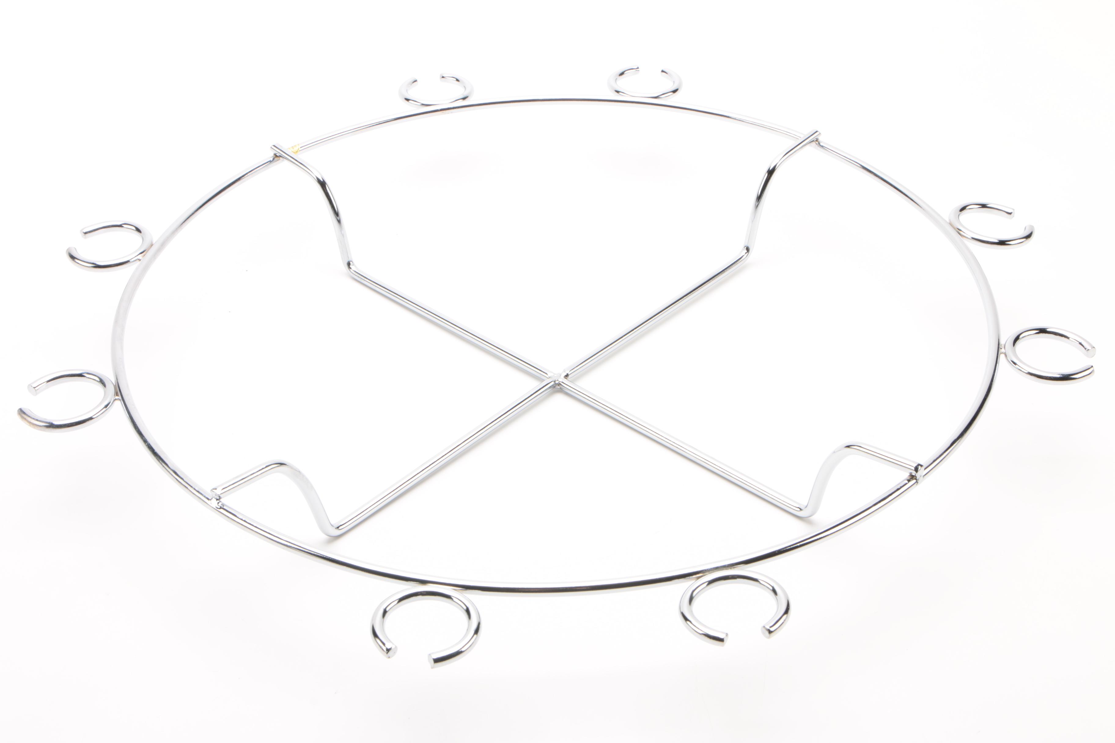 Silver Tone Punch Bowl Set with Lade, Tray, and Cup Holder