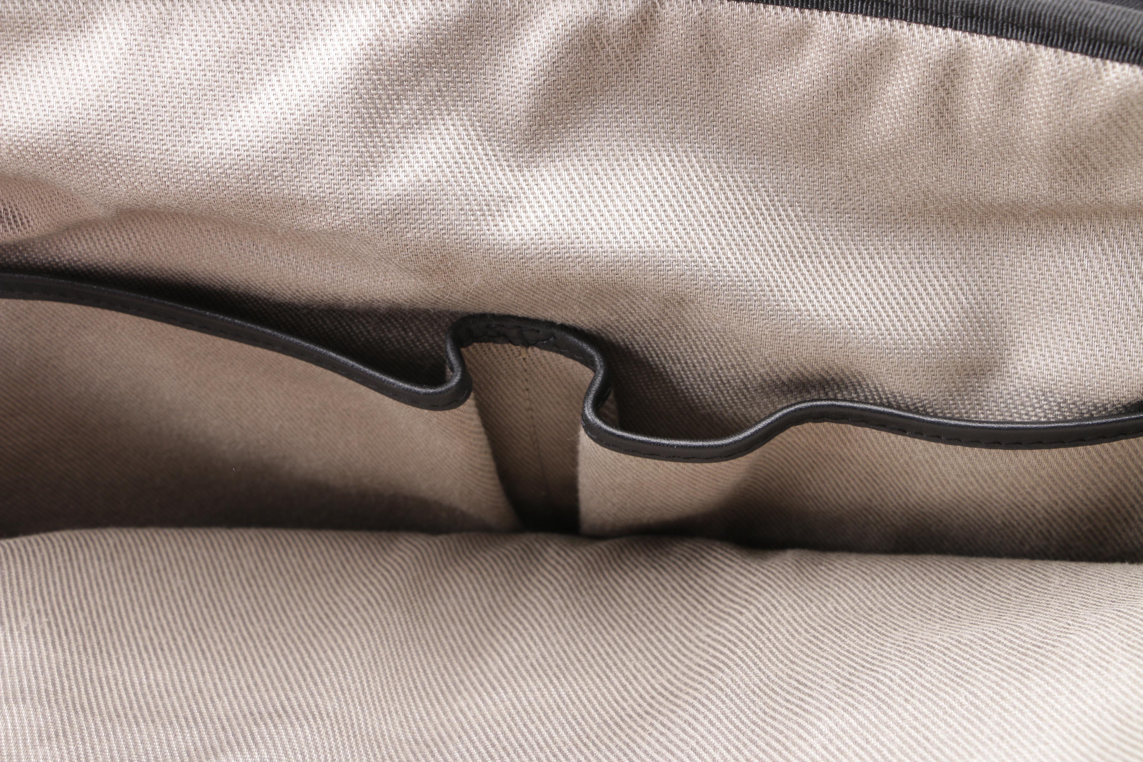 Salvatore Ferragamo Black Leather Messenger Bag with E. Goyard Heart Coin Purse