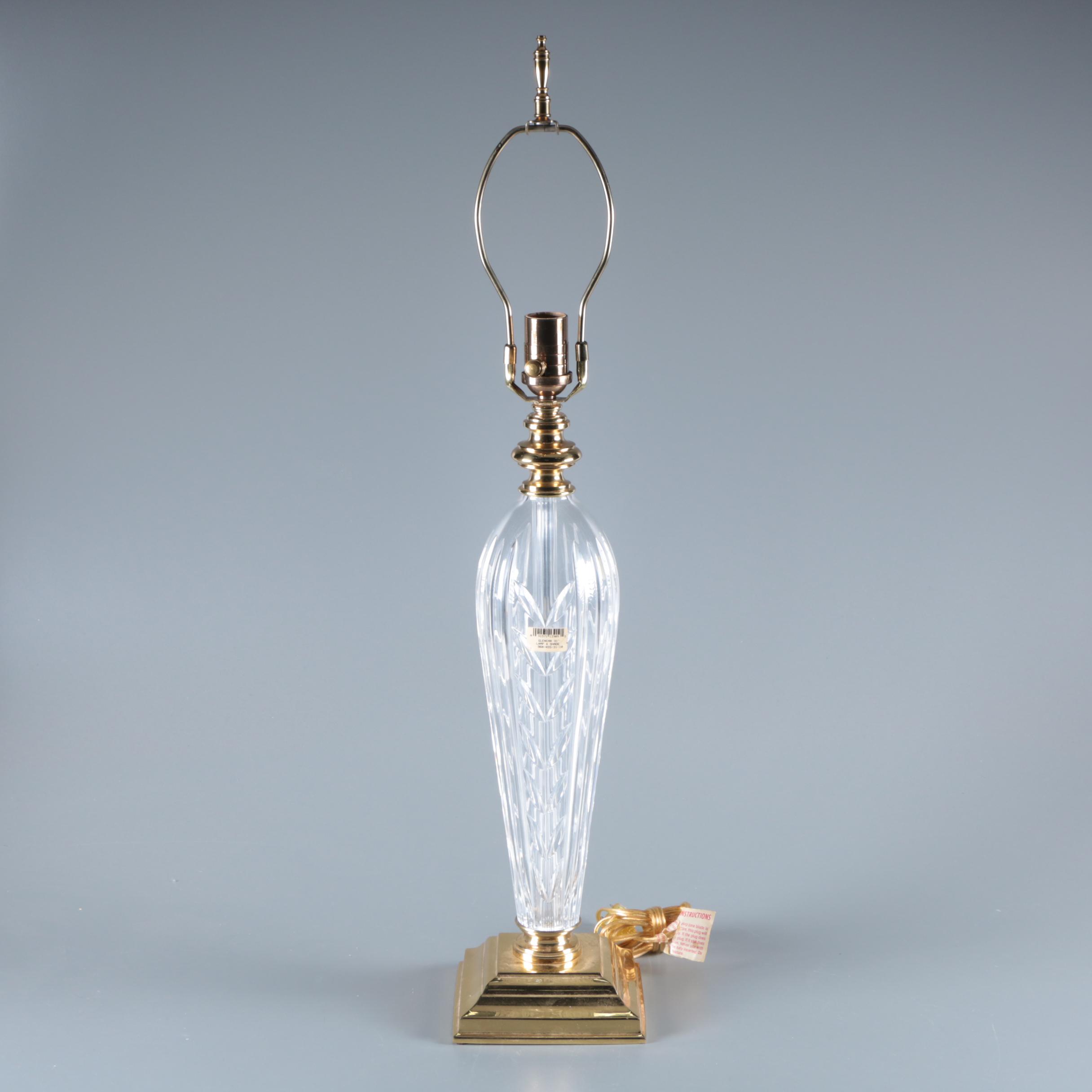 Waterford "Glencar" Crystal and Brass Table Lamp