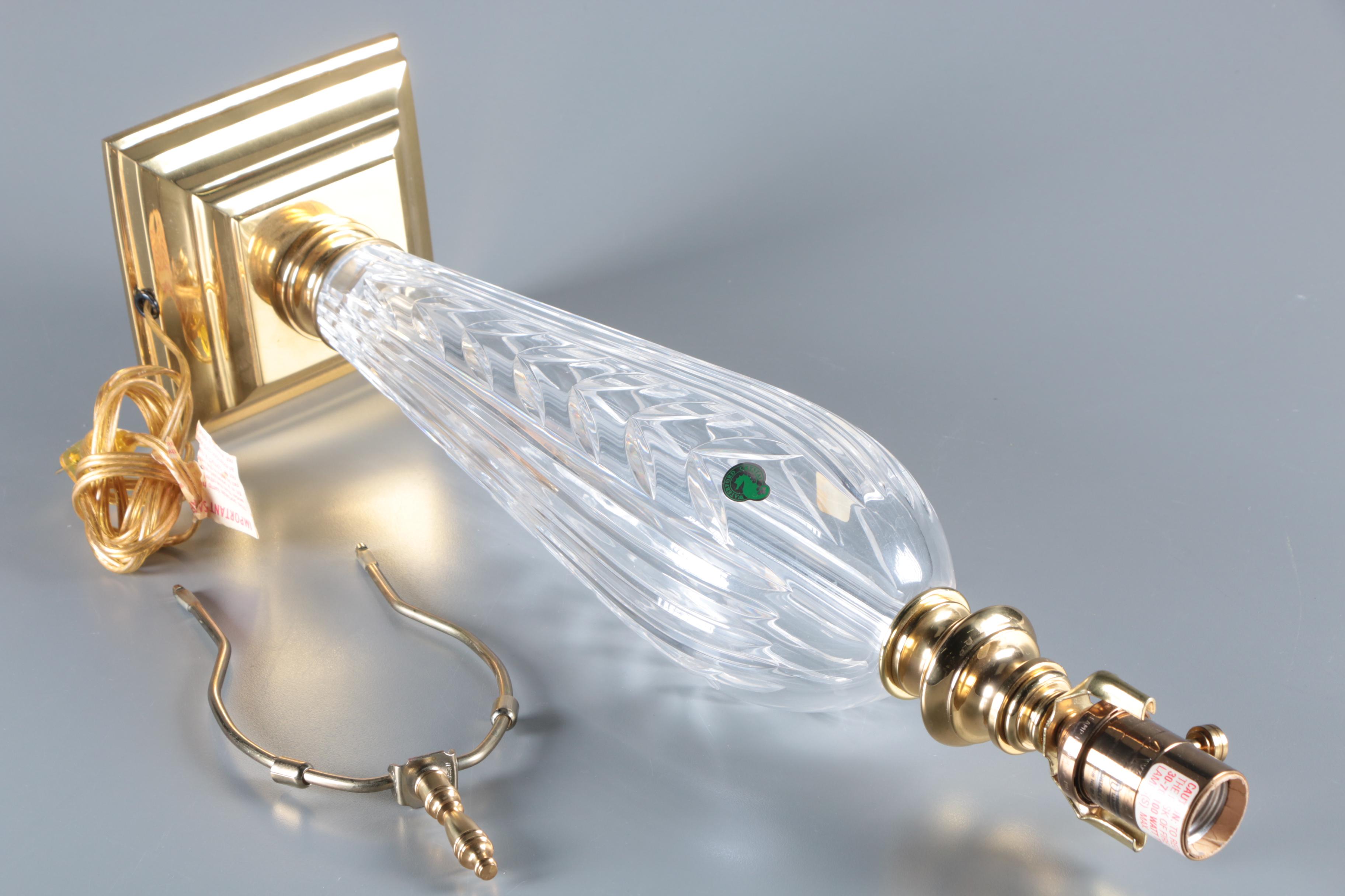 Waterford "Glencar" Crystal and Brass Table Lamp