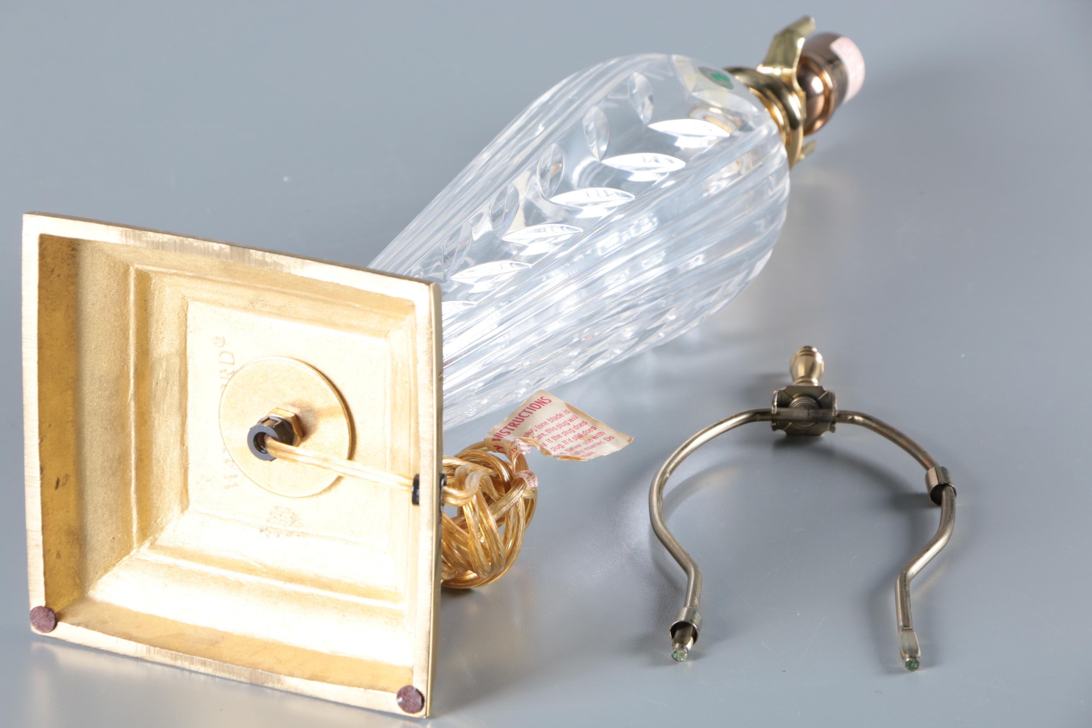 Waterford "Glencar" Crystal and Brass Table Lamp