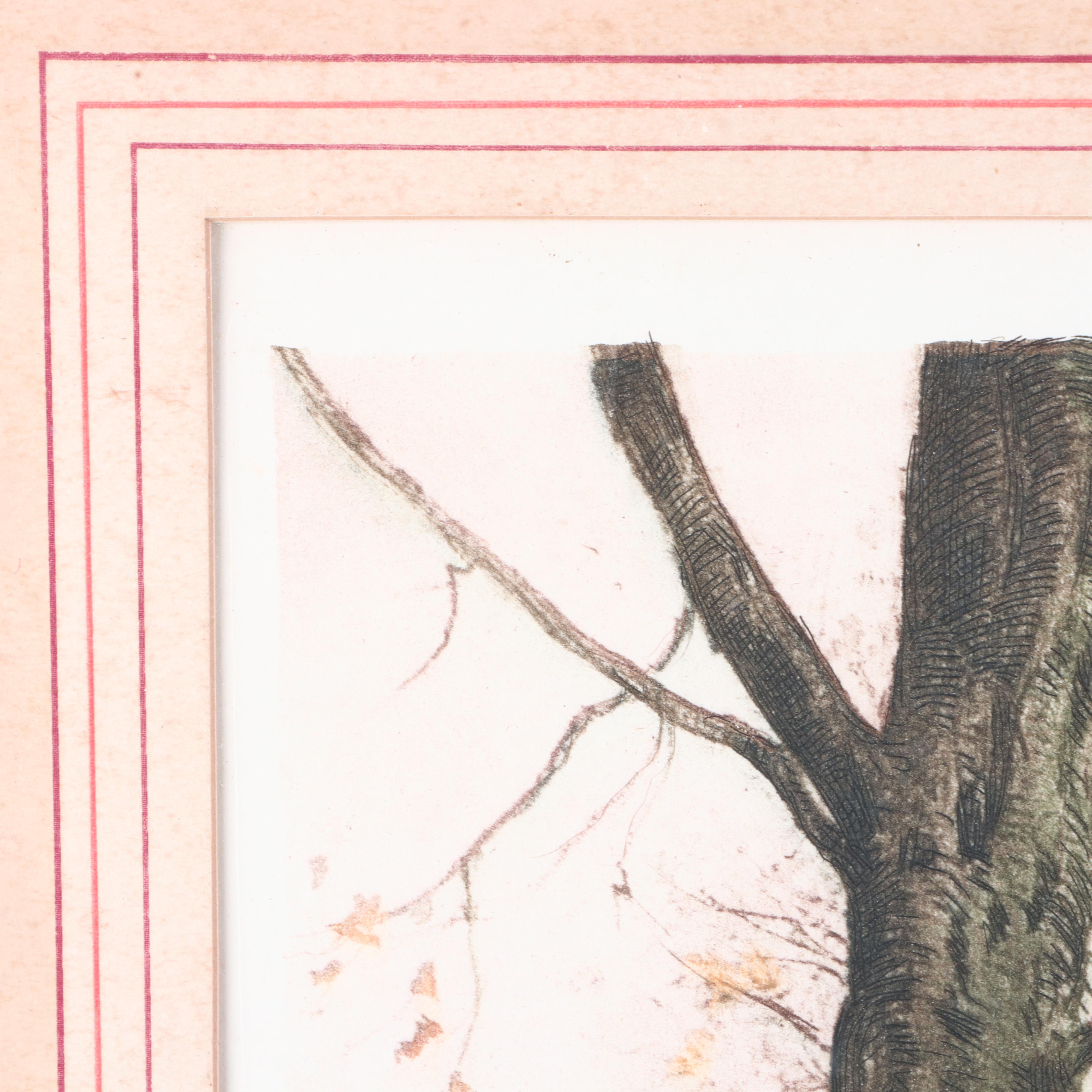 Henri Jourdain Etching à la Poupée "Canal en Automne"