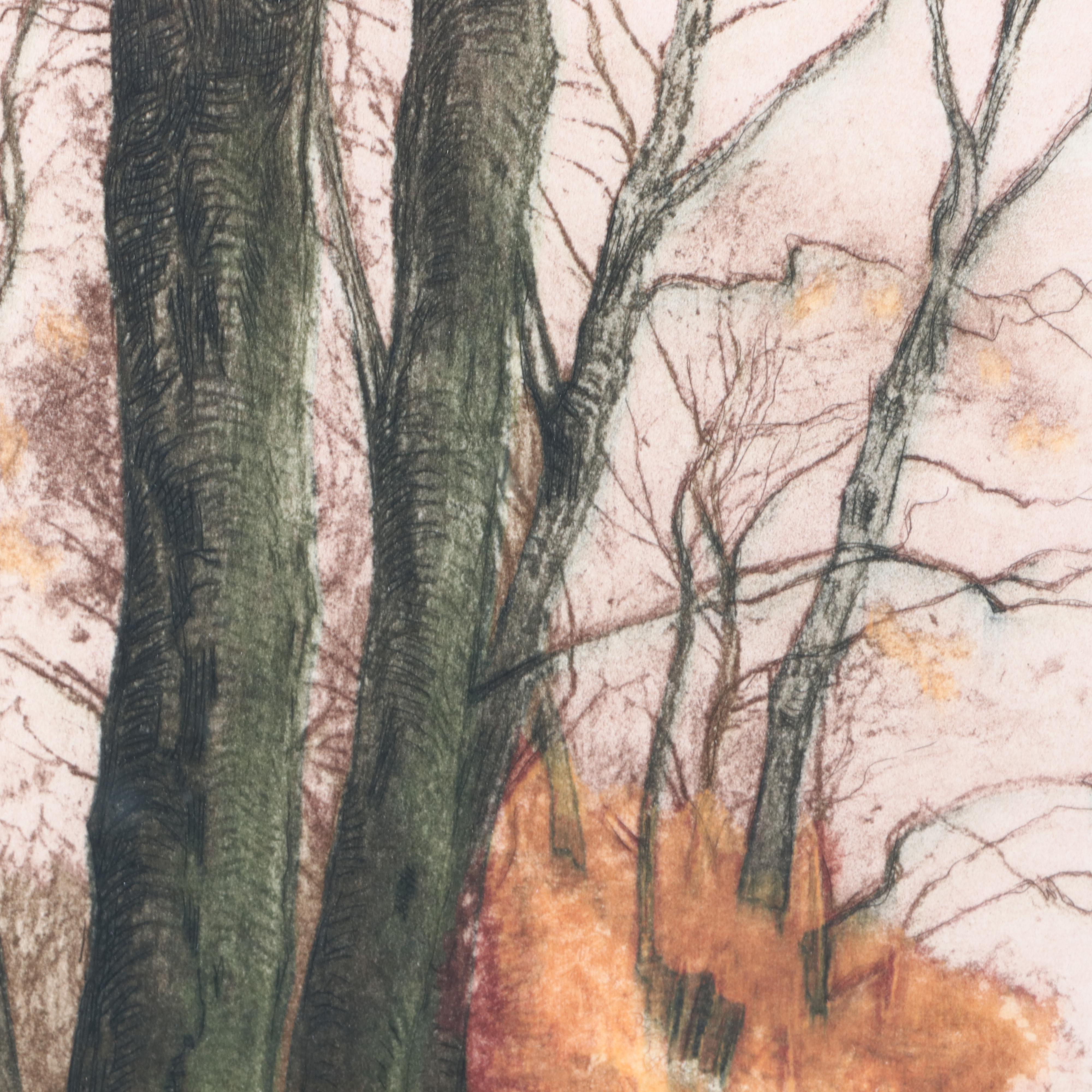 Henri Jourdain Etching à la Poupée "Canal en Automne"