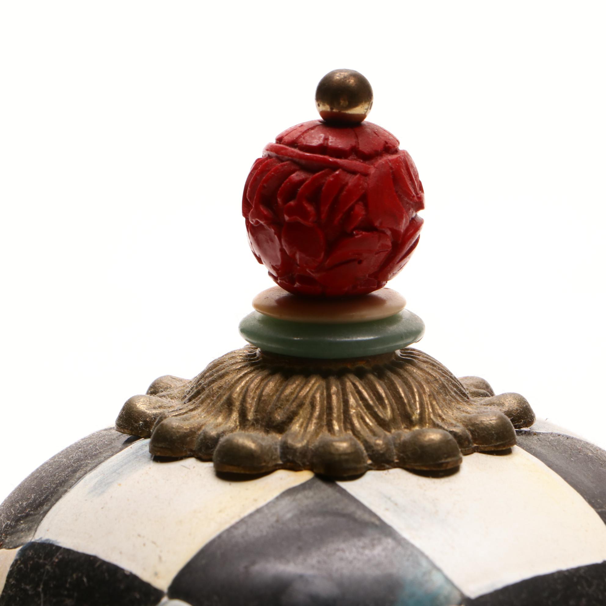 ]MacKenzie-Childs "Courtly Check" Two-Quart Tea Kettle