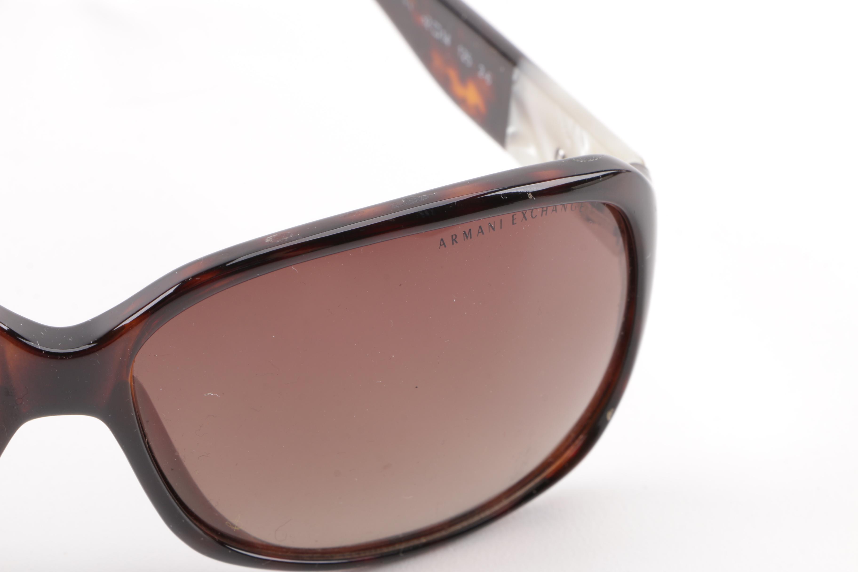 Armani Exchange AX 137/S Havana Pearl Shield Sunglasses