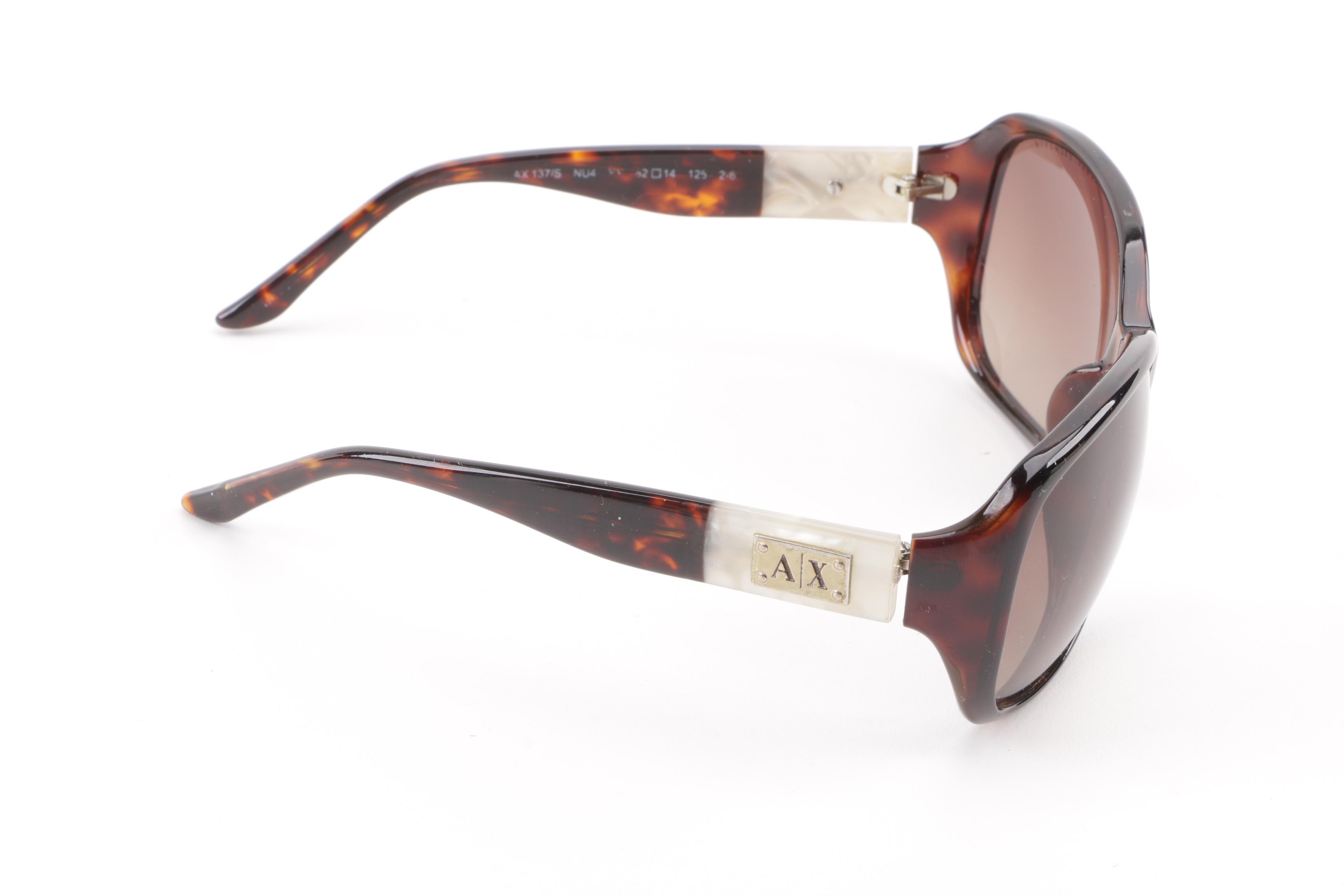 Armani Exchange AX 137/S Havana Pearl Shield Sunglasses
