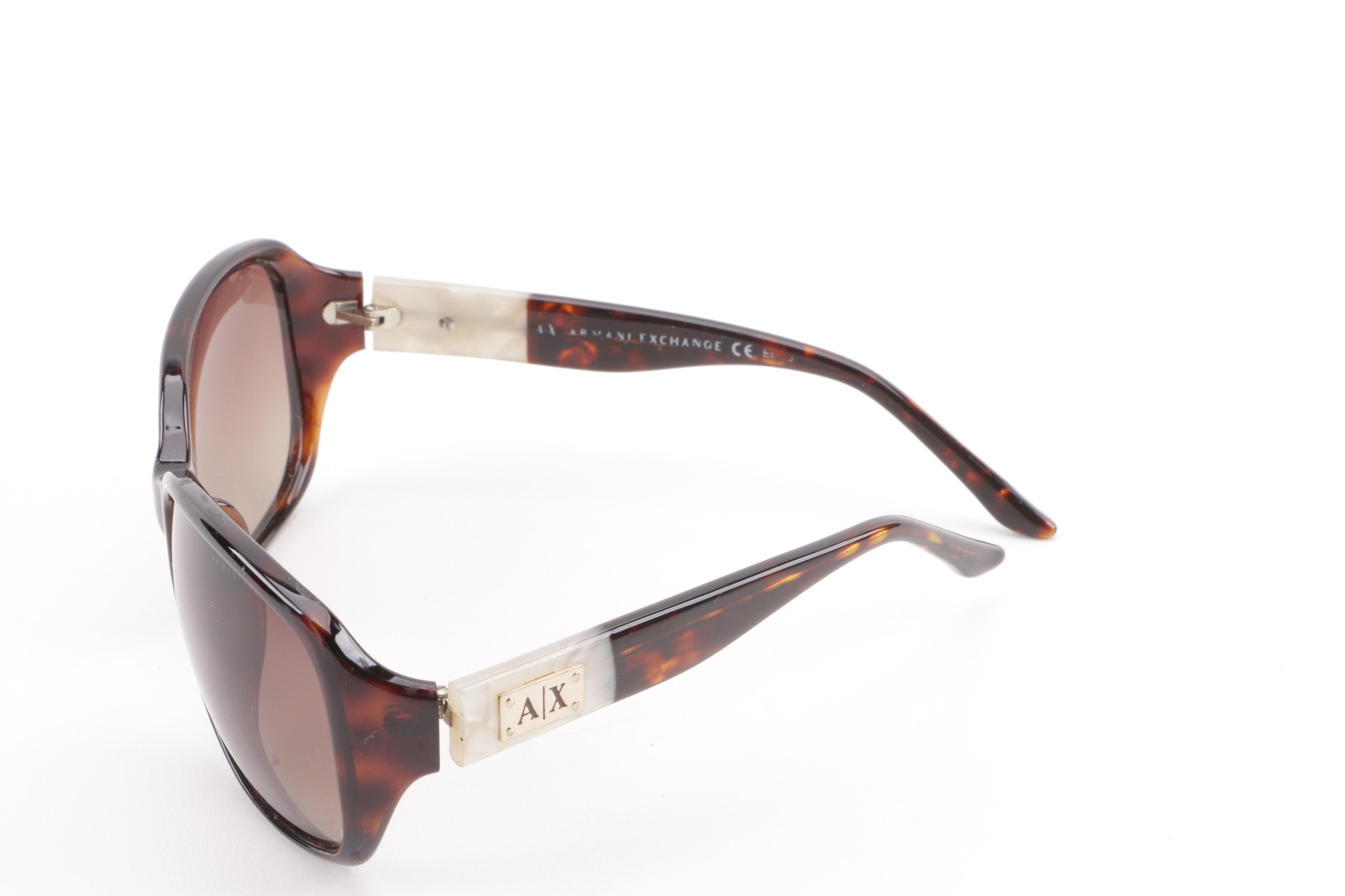 Armani Exchange AX 137/S Havana Pearl Shield Sunglasses