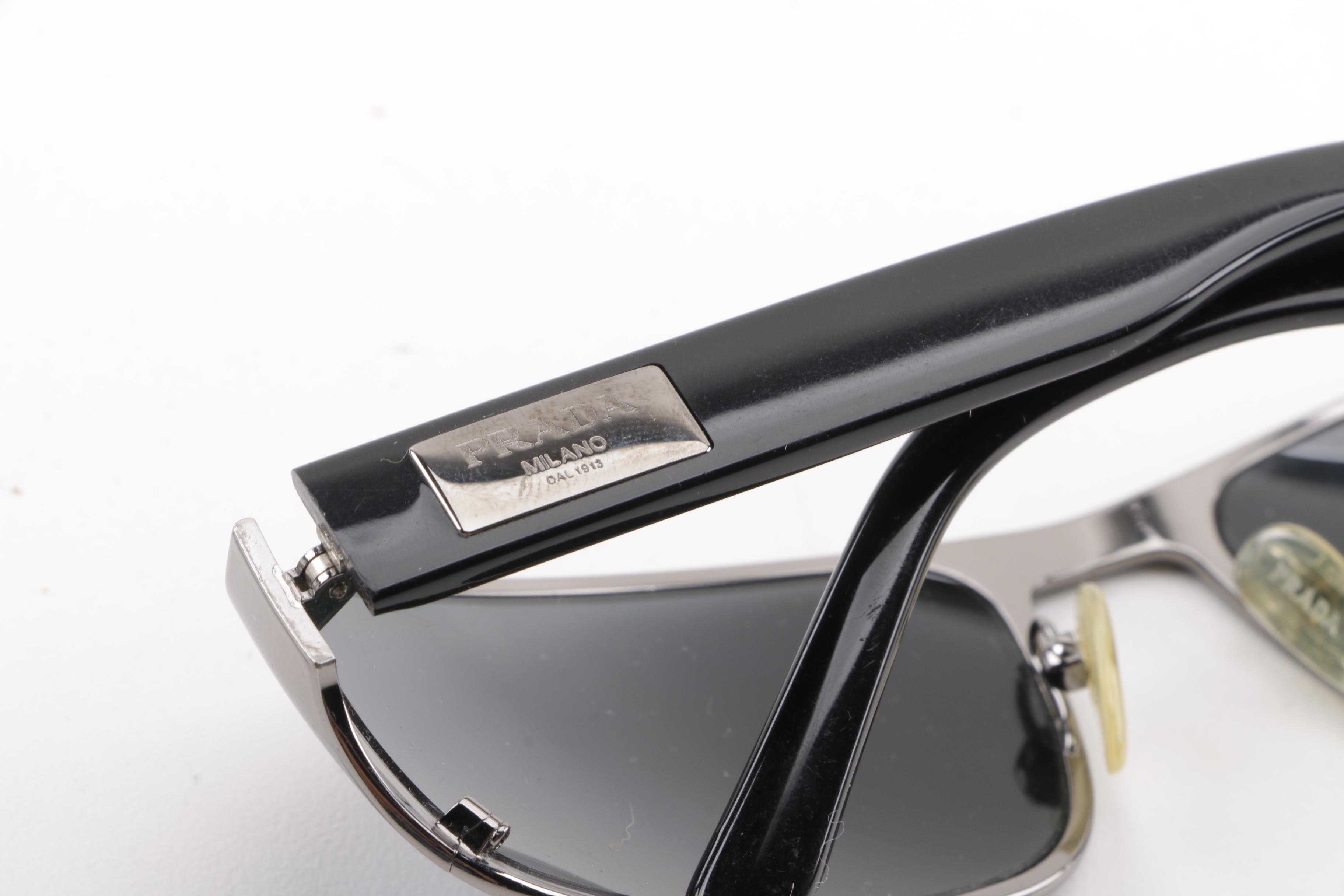 Prada SPR 61M Rectangular Polarized Sunglasses