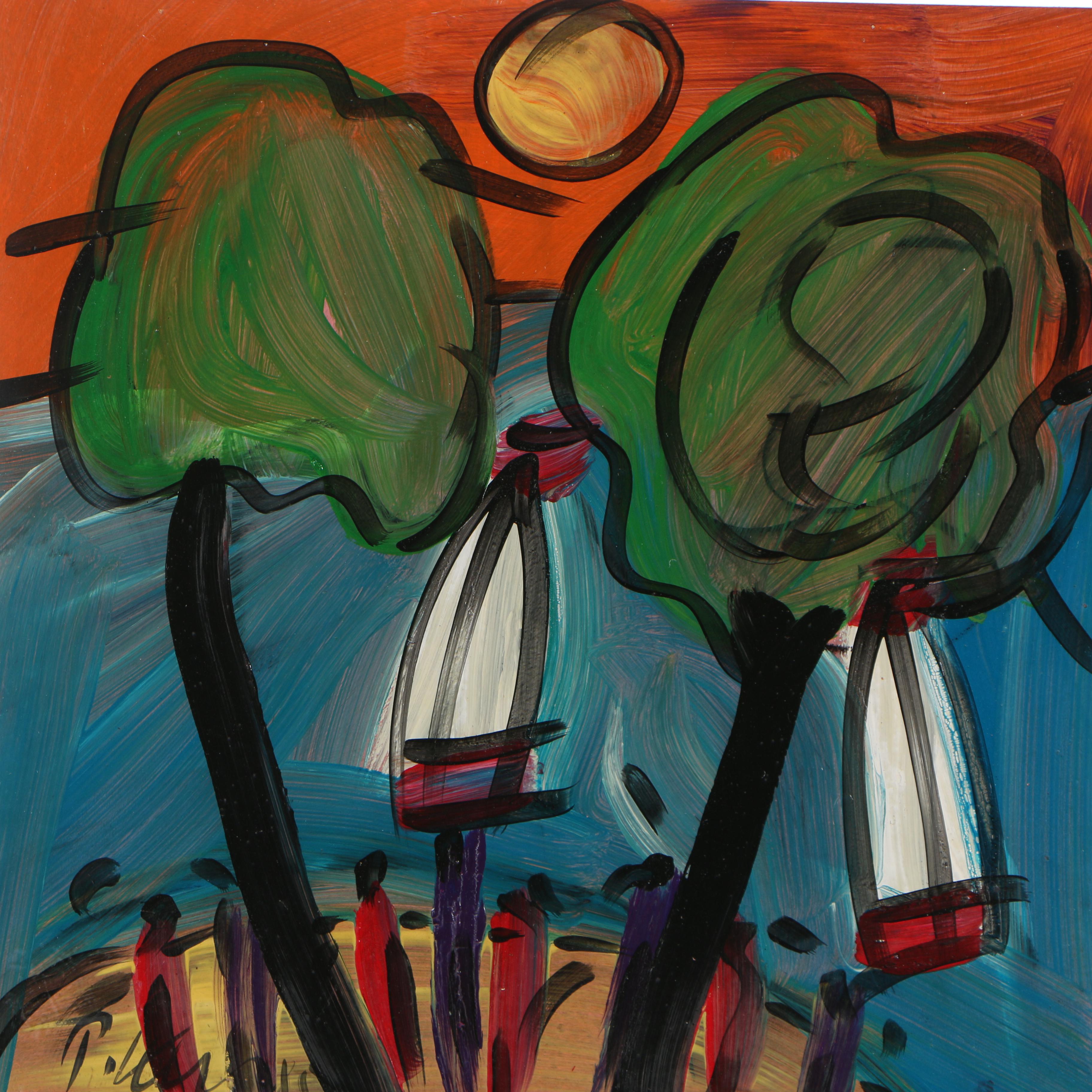 Peter Keil 1985 Abstract Acrylic Painting "Texas"