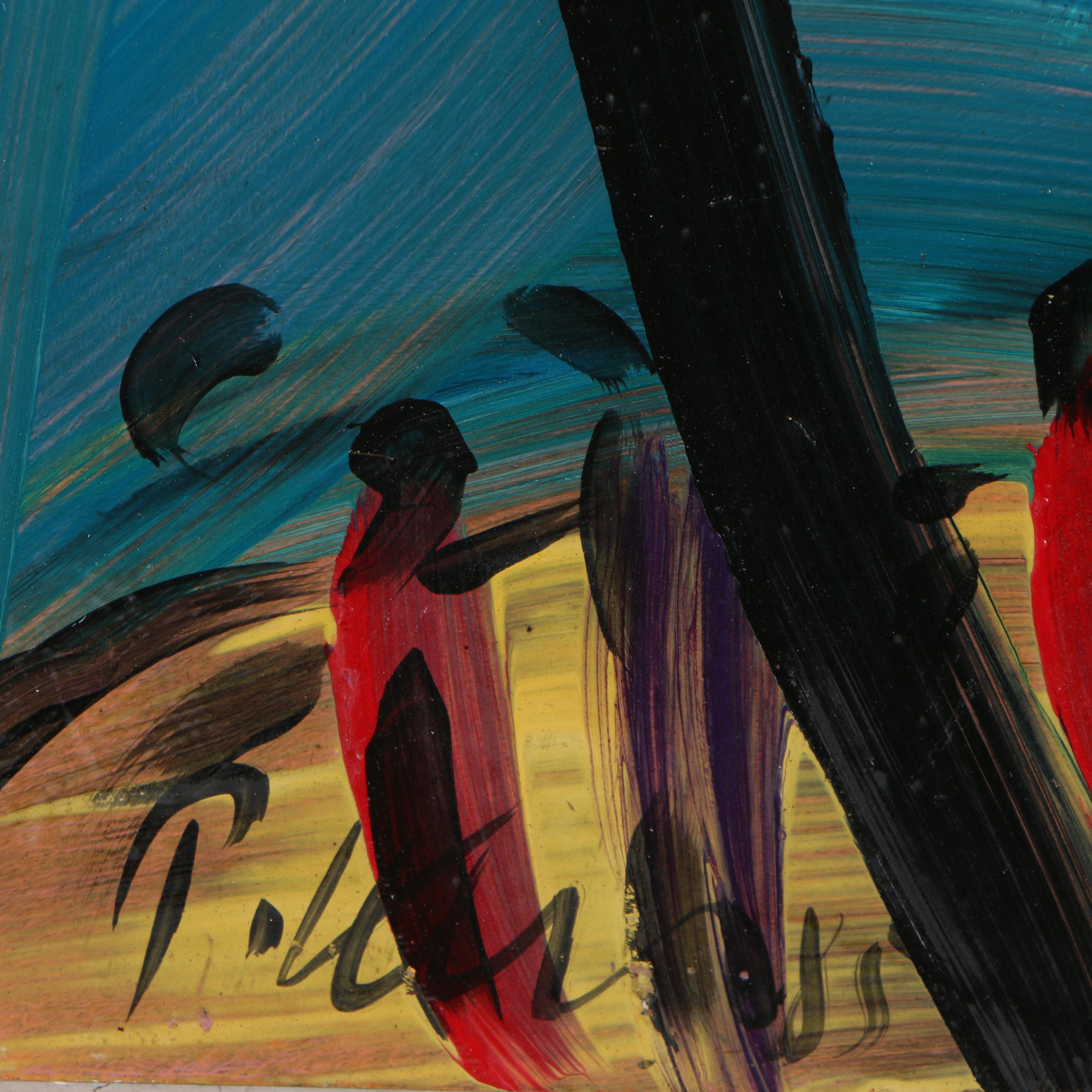 Peter Keil 1985 Abstract Acrylic Painting "Texas"