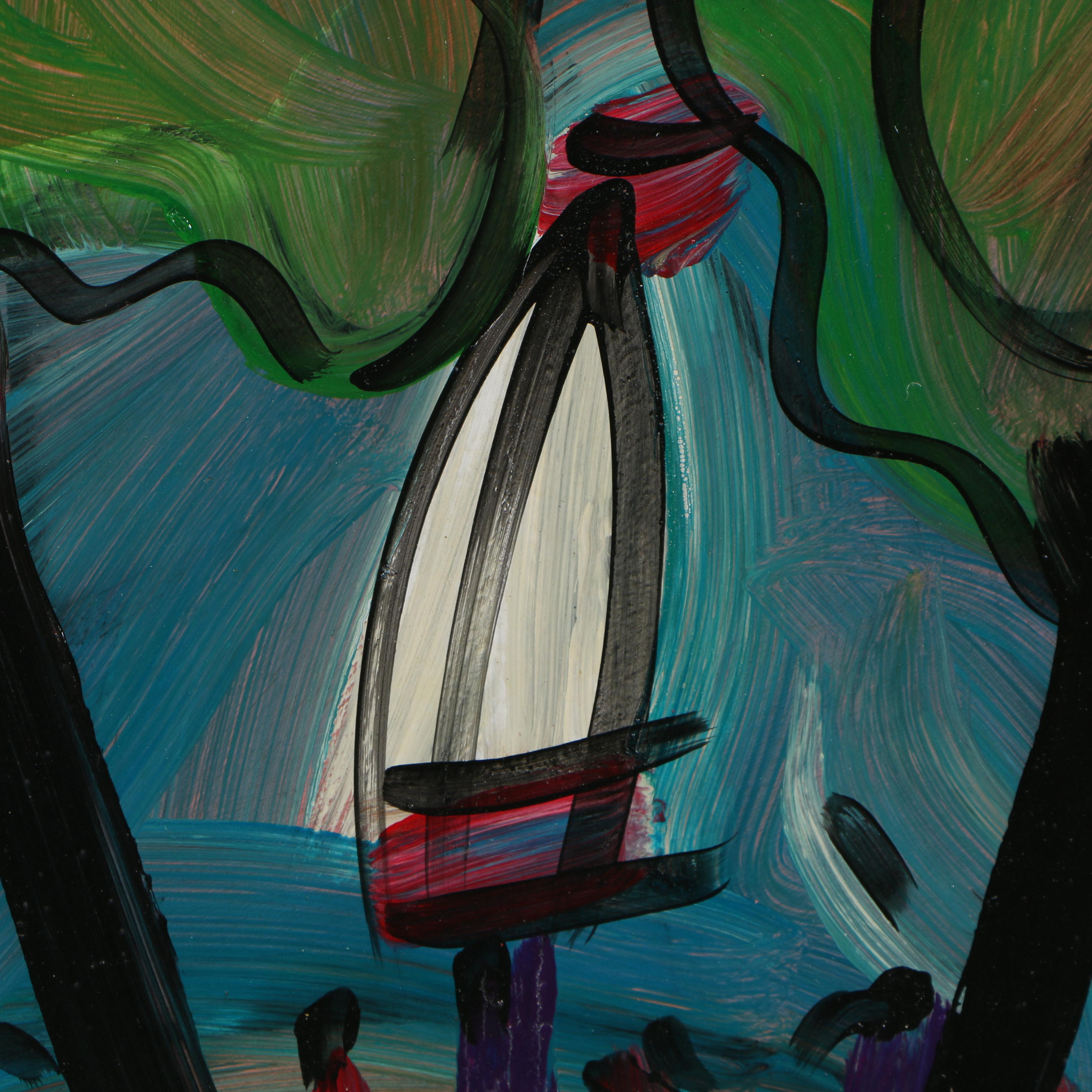 Peter Keil 1985 Abstract Acrylic Painting "Texas"