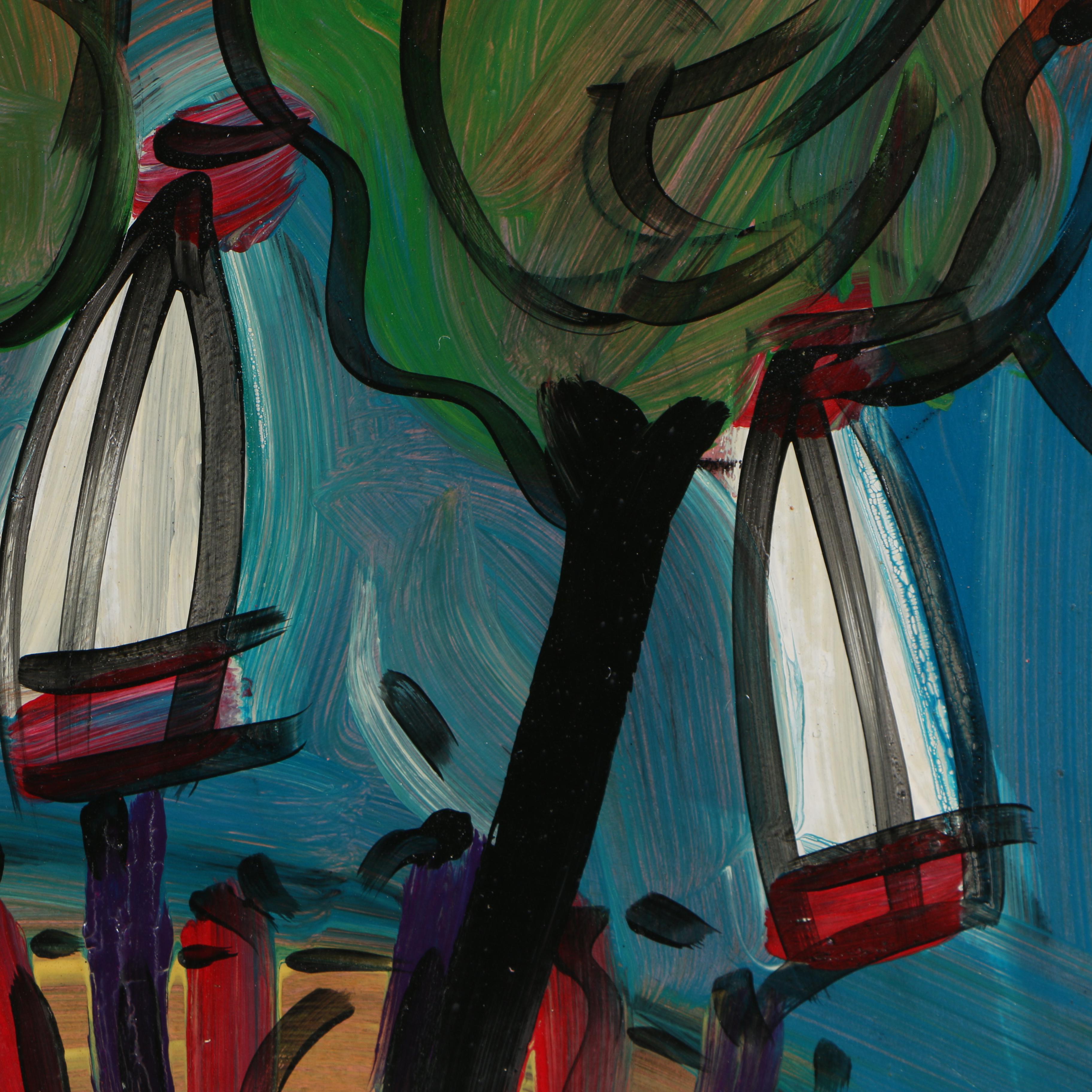 Peter Keil 1985 Abstract Acrylic Painting "Texas"