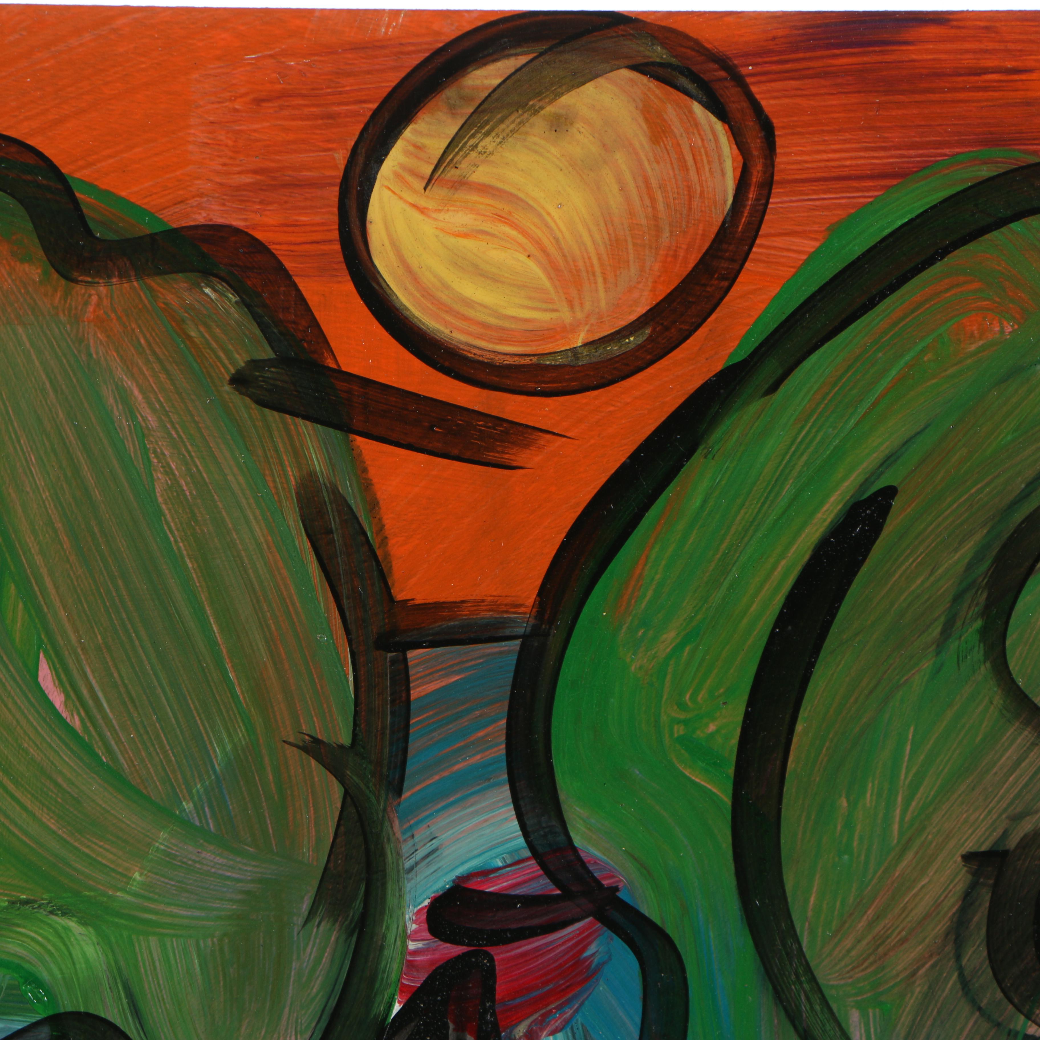 Peter Keil 1985 Abstract Acrylic Painting "Texas"