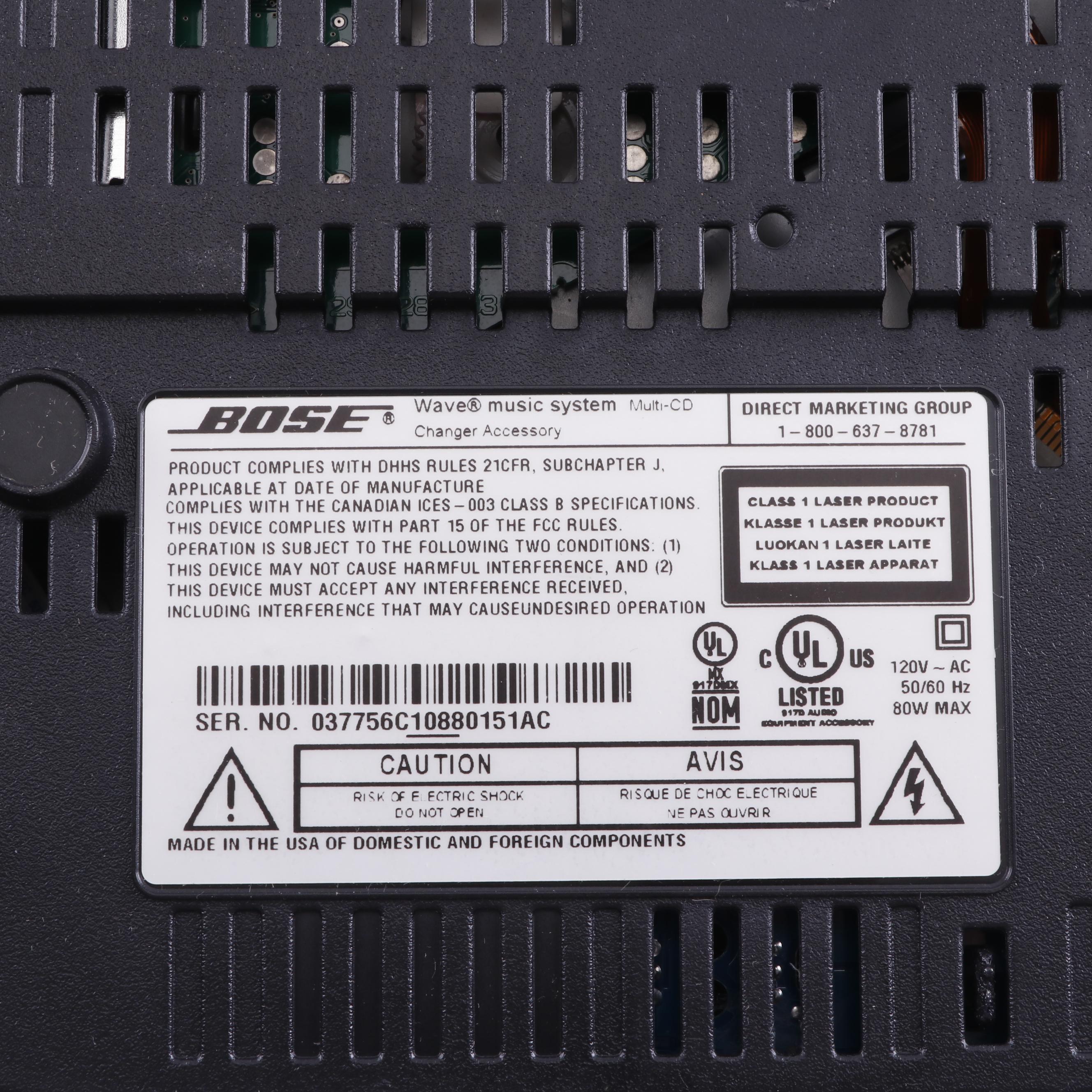 Bose Wave Music System with Multi CD Changer in Platinum White