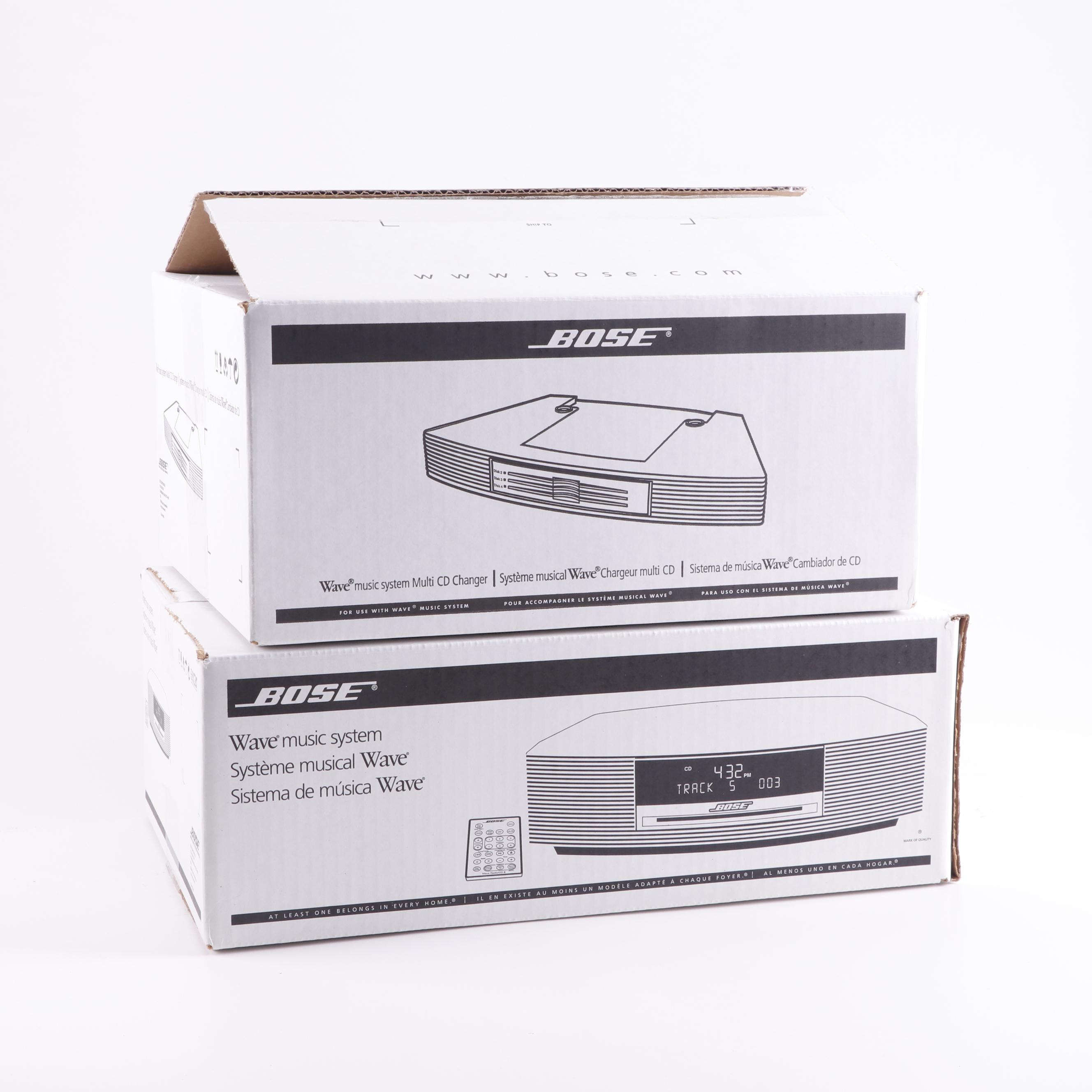 Bose Wave Music System with Multi CD Changer in Platinum White