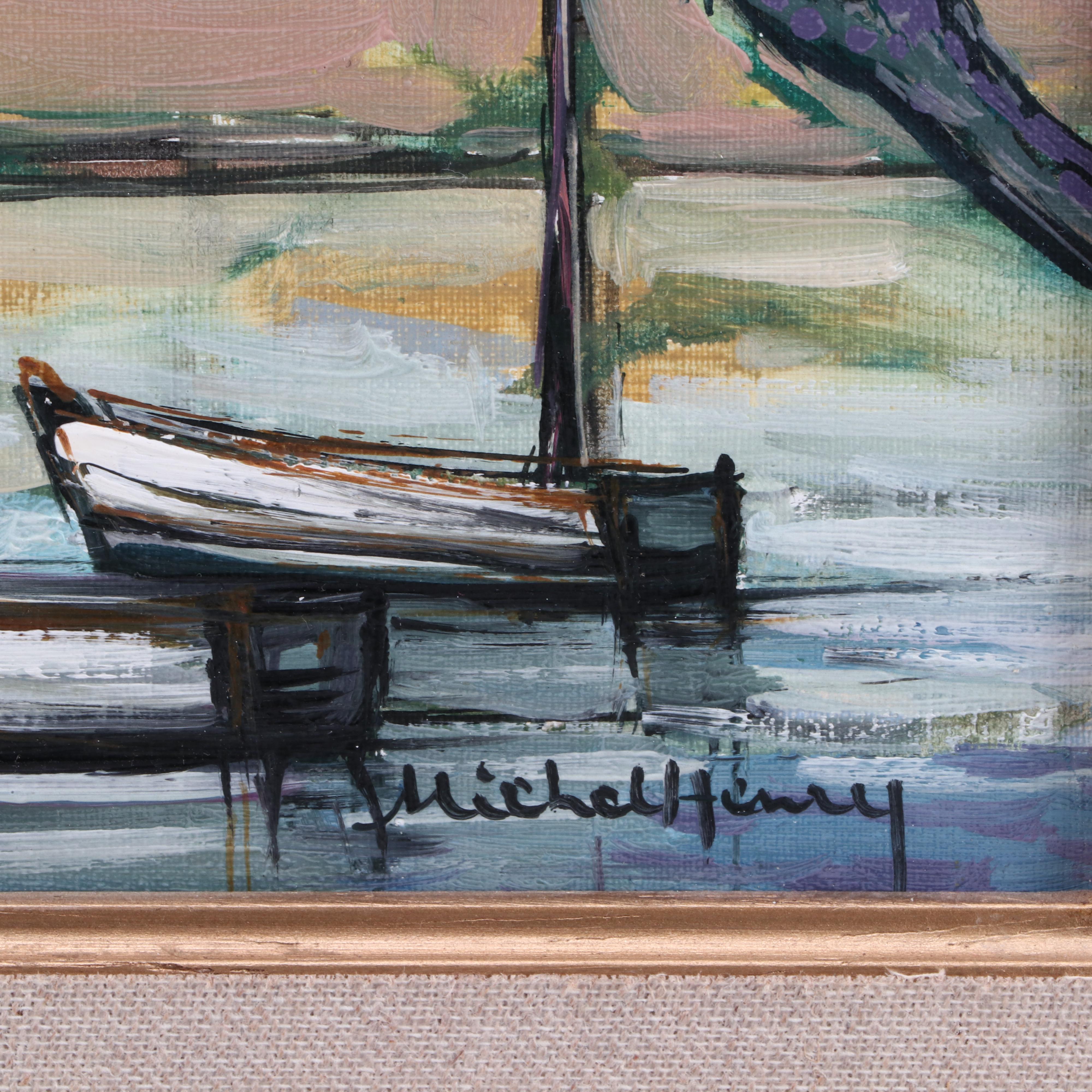 Michel Henry Oil Landscape Painting "Escale de Rêve"