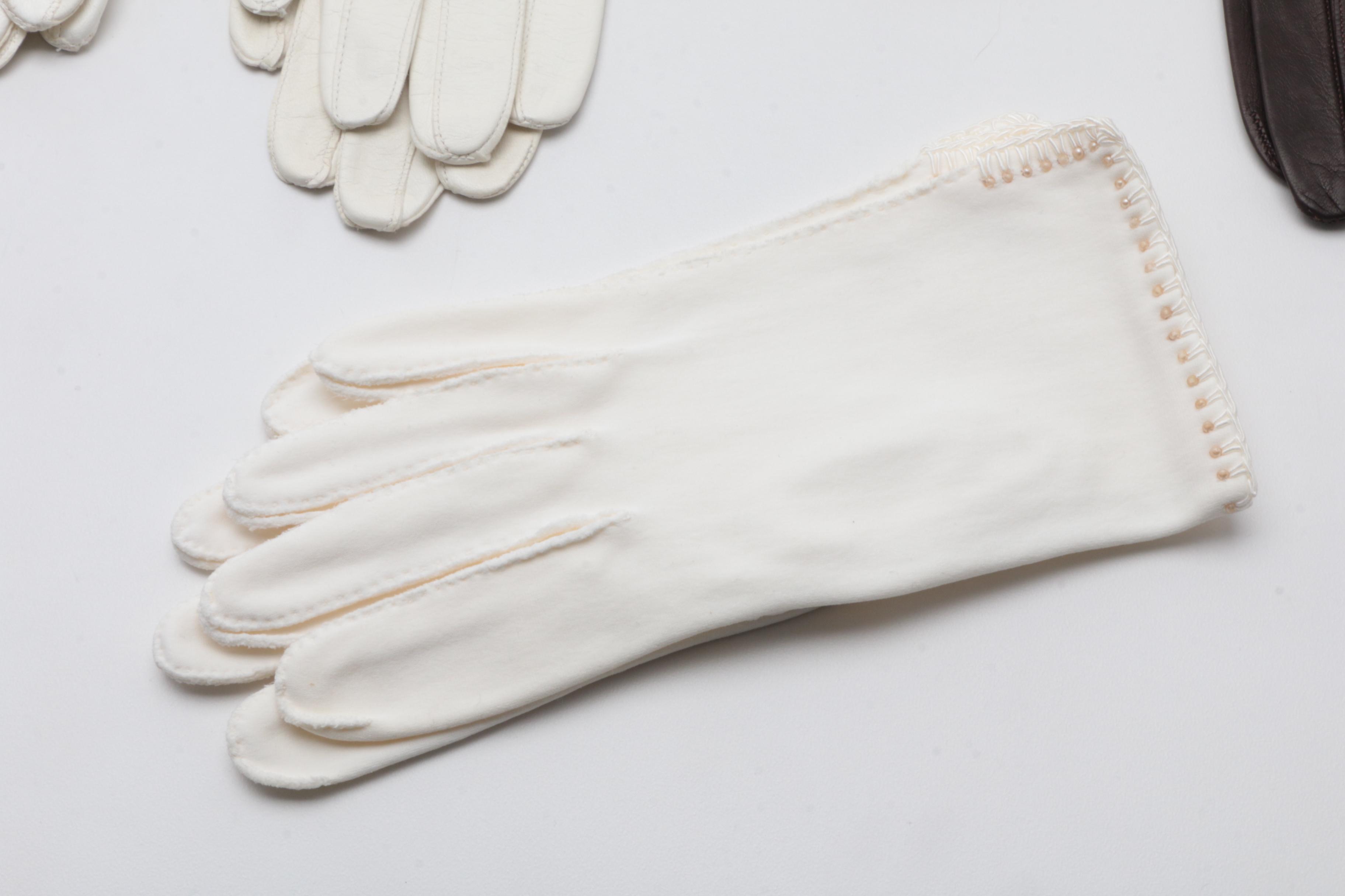 Vintage Leather, Doeskin and Cotton Gloves