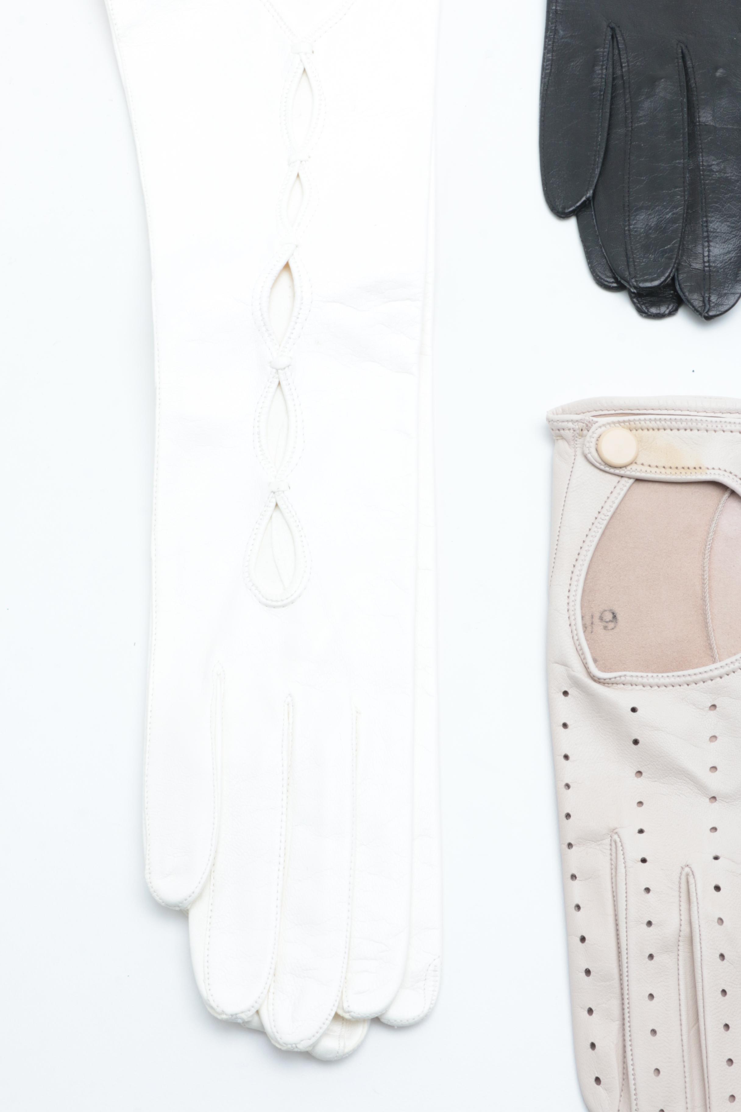 Vintage Leather, Doeskin and Cotton Gloves