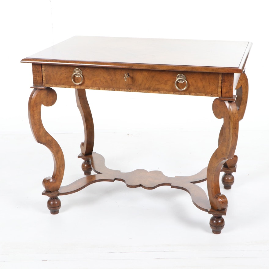 American Empire Style Walnut Entry Table by Baker Furniture, 21st Century