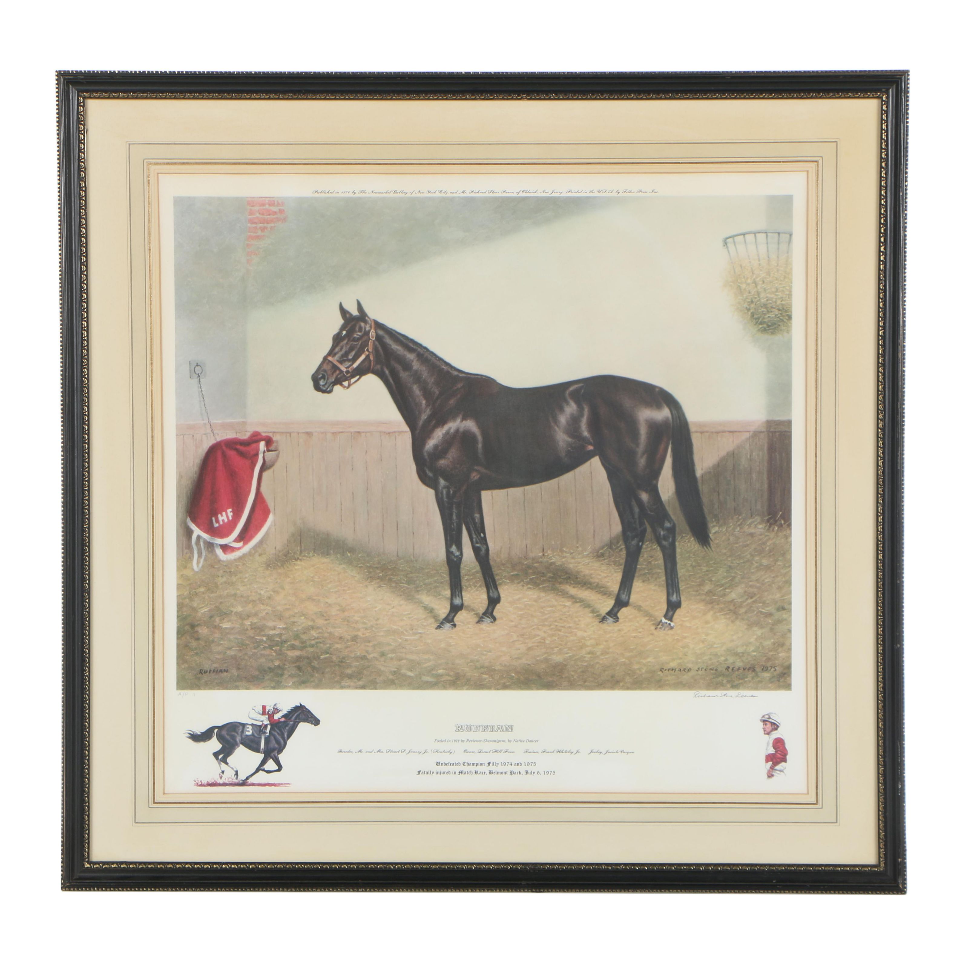 Richard Stone Reeves 1975 Artist's Proof Collotype "Ruffian"