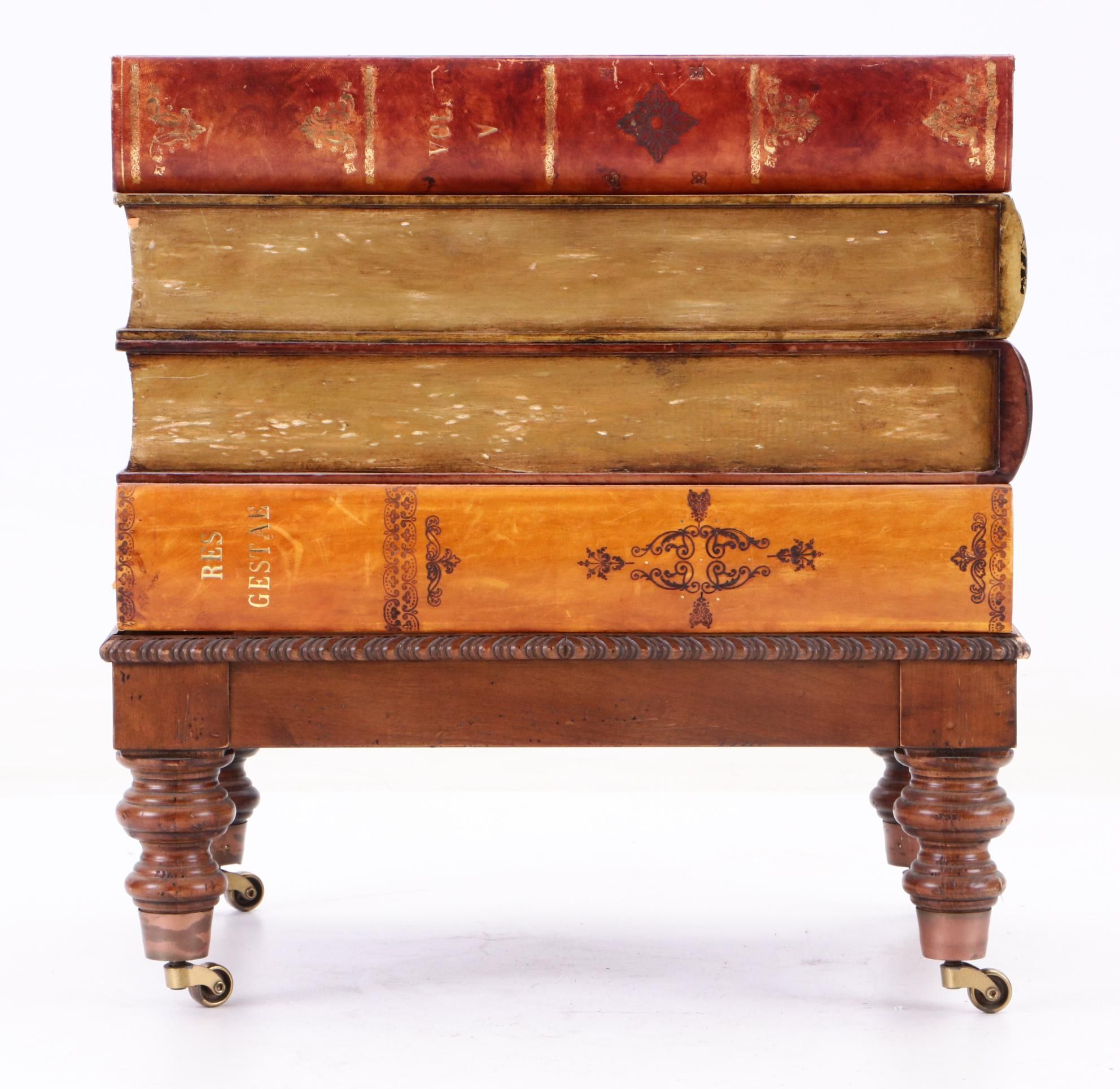 Italian-Made Stacked Books Accent Table