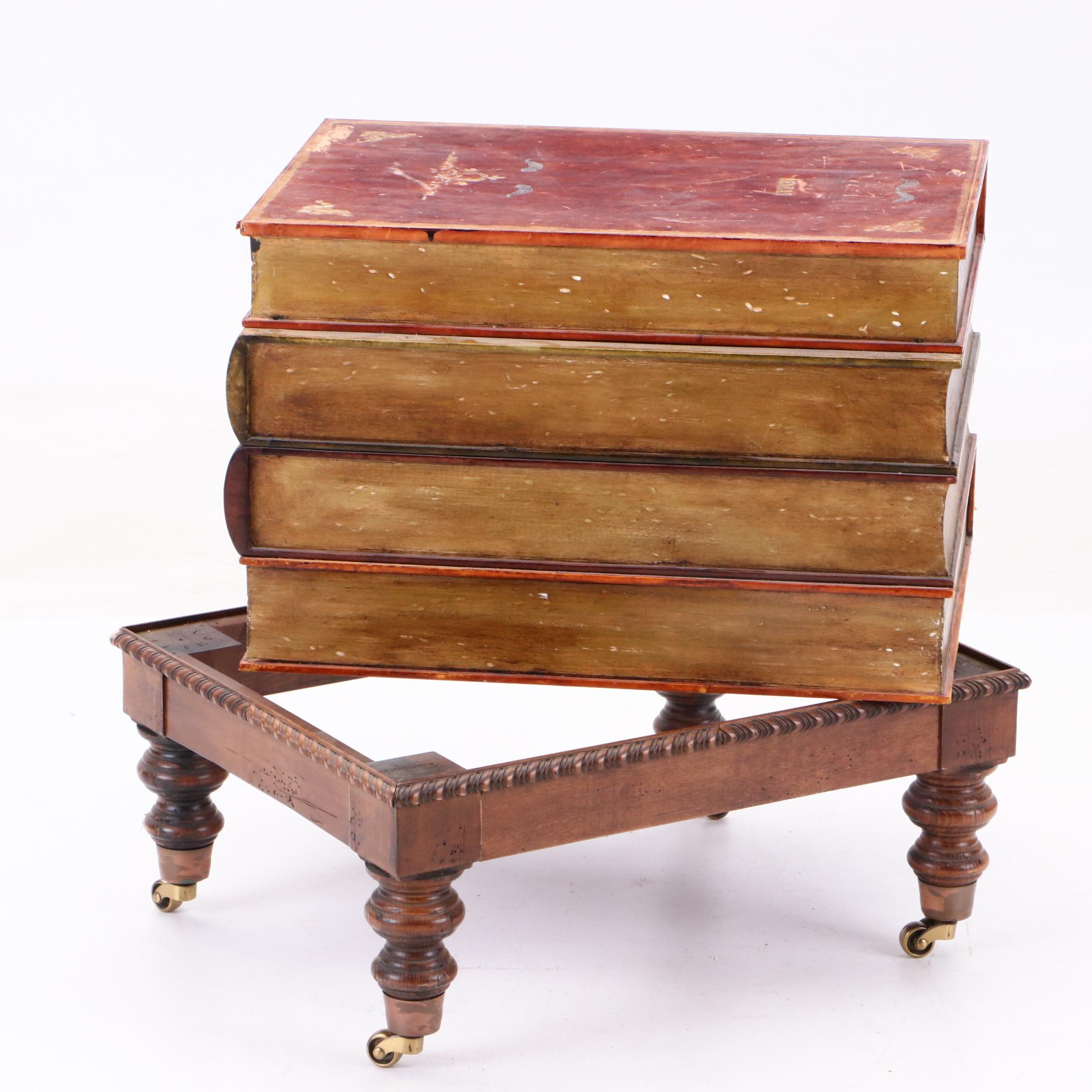 Italian-Made Stacked Books Accent Table