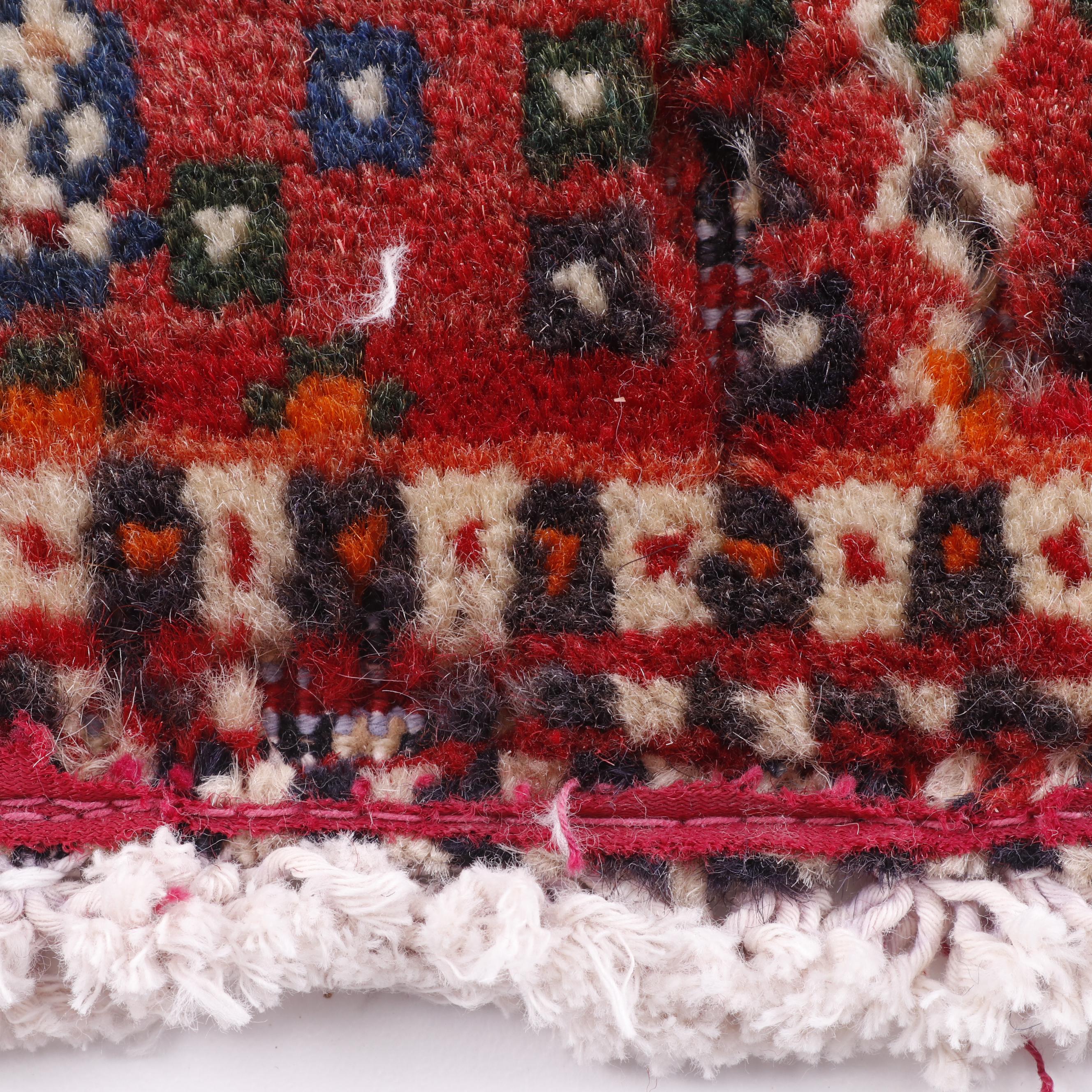 Hand-Knotted Persian Qashqai Wool Vagireh Mat