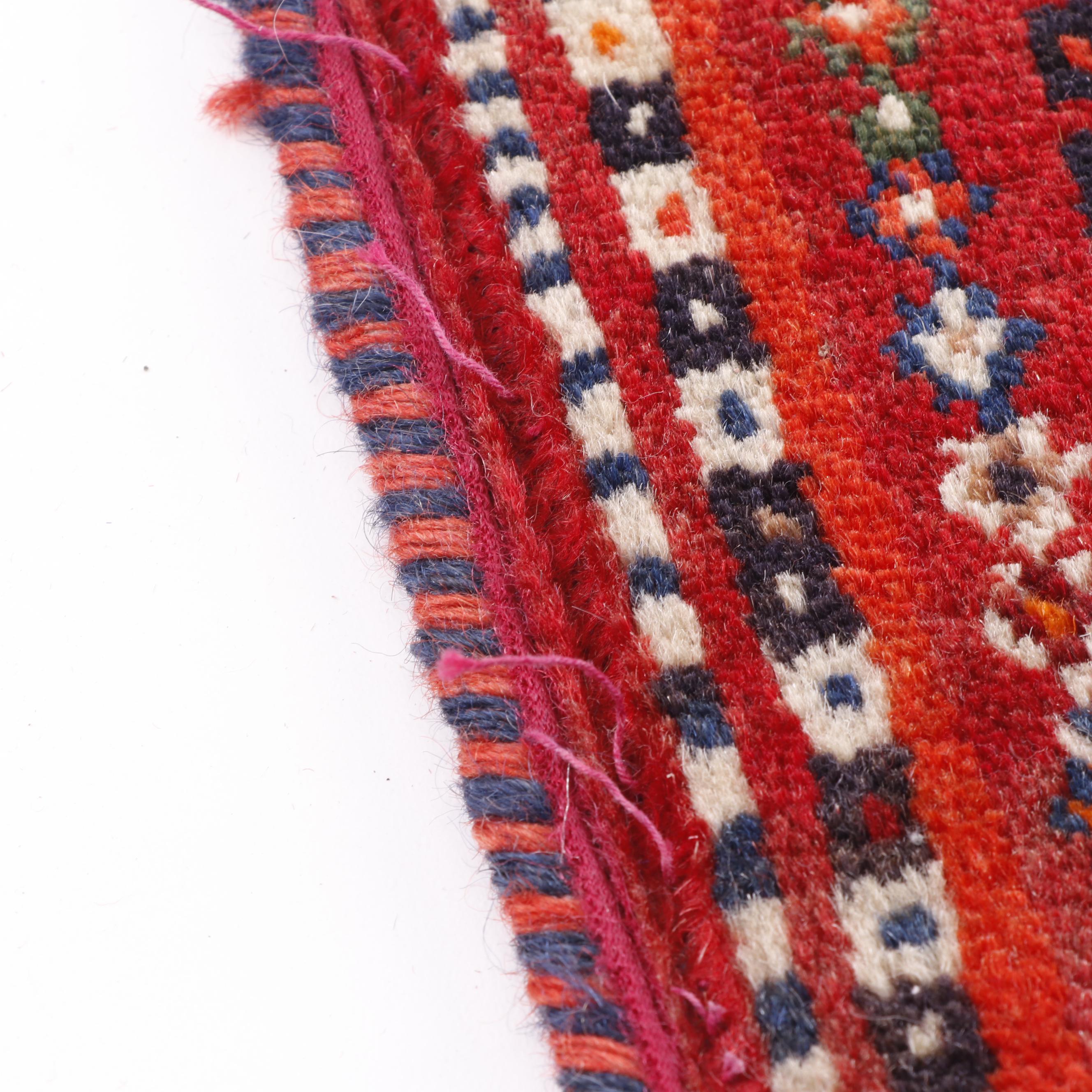 Hand-Knotted Persian Qashqai Wool Vagireh Mat