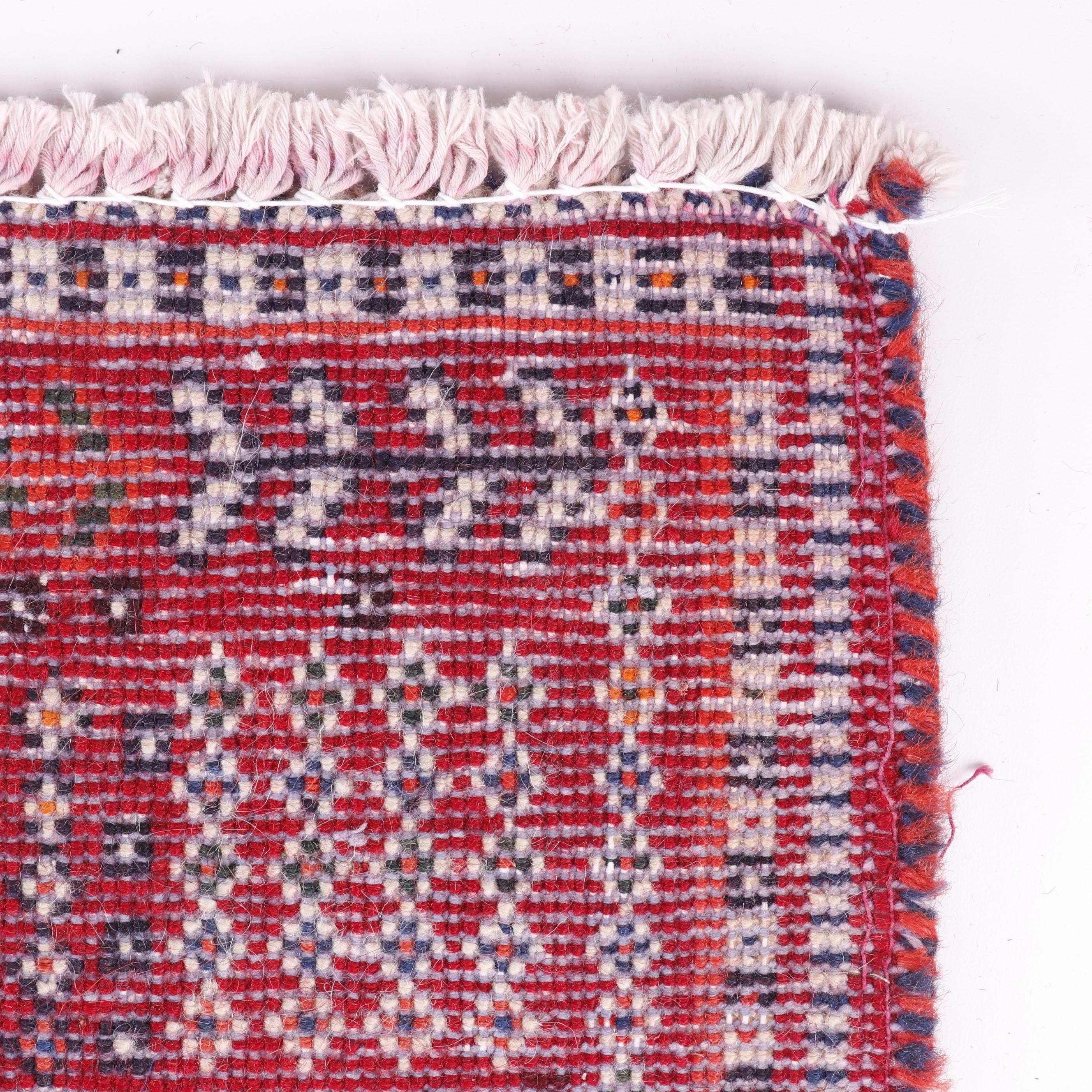 Hand-Knotted Persian Qashqai Wool Vagireh Mat