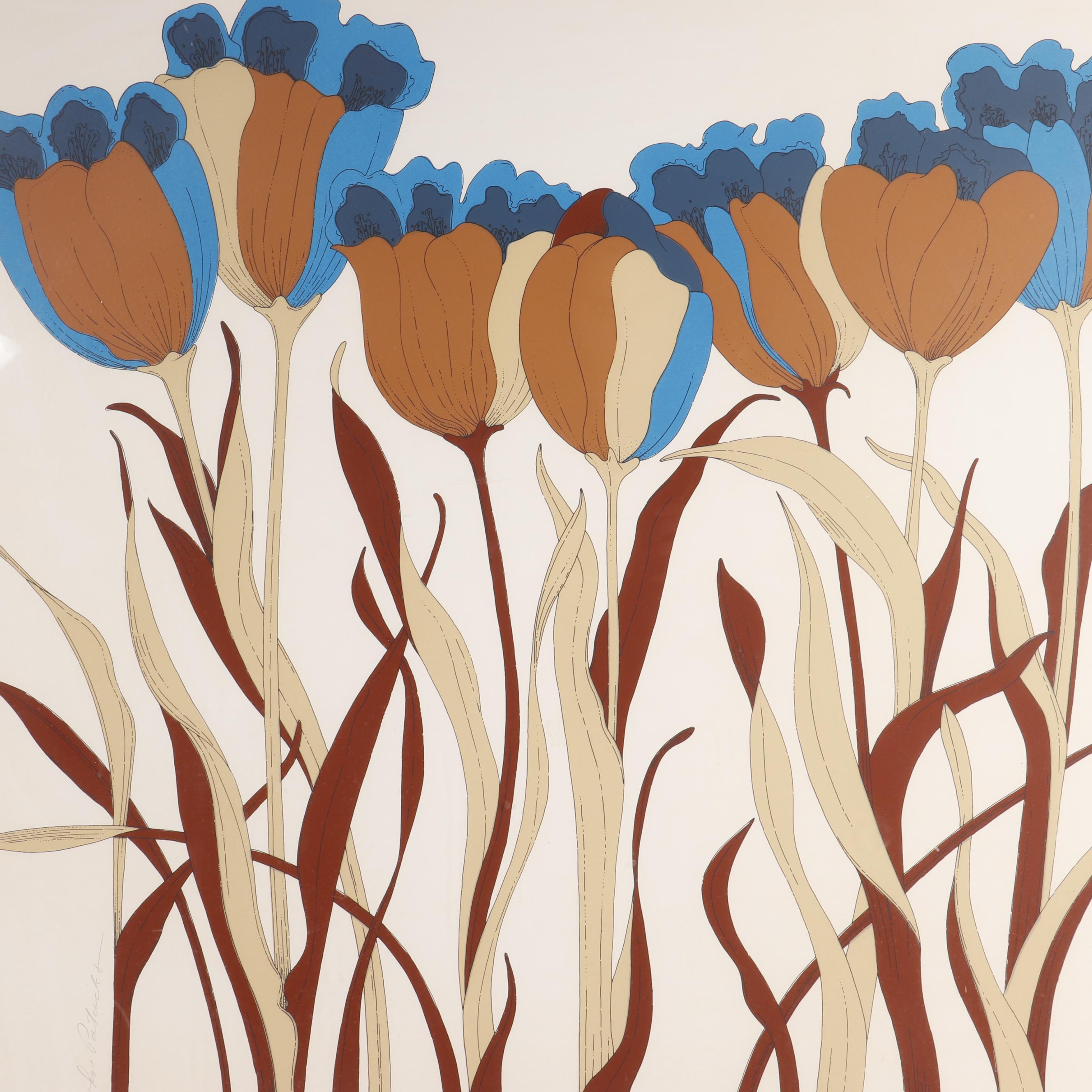 John Patrick Floral Lithograph