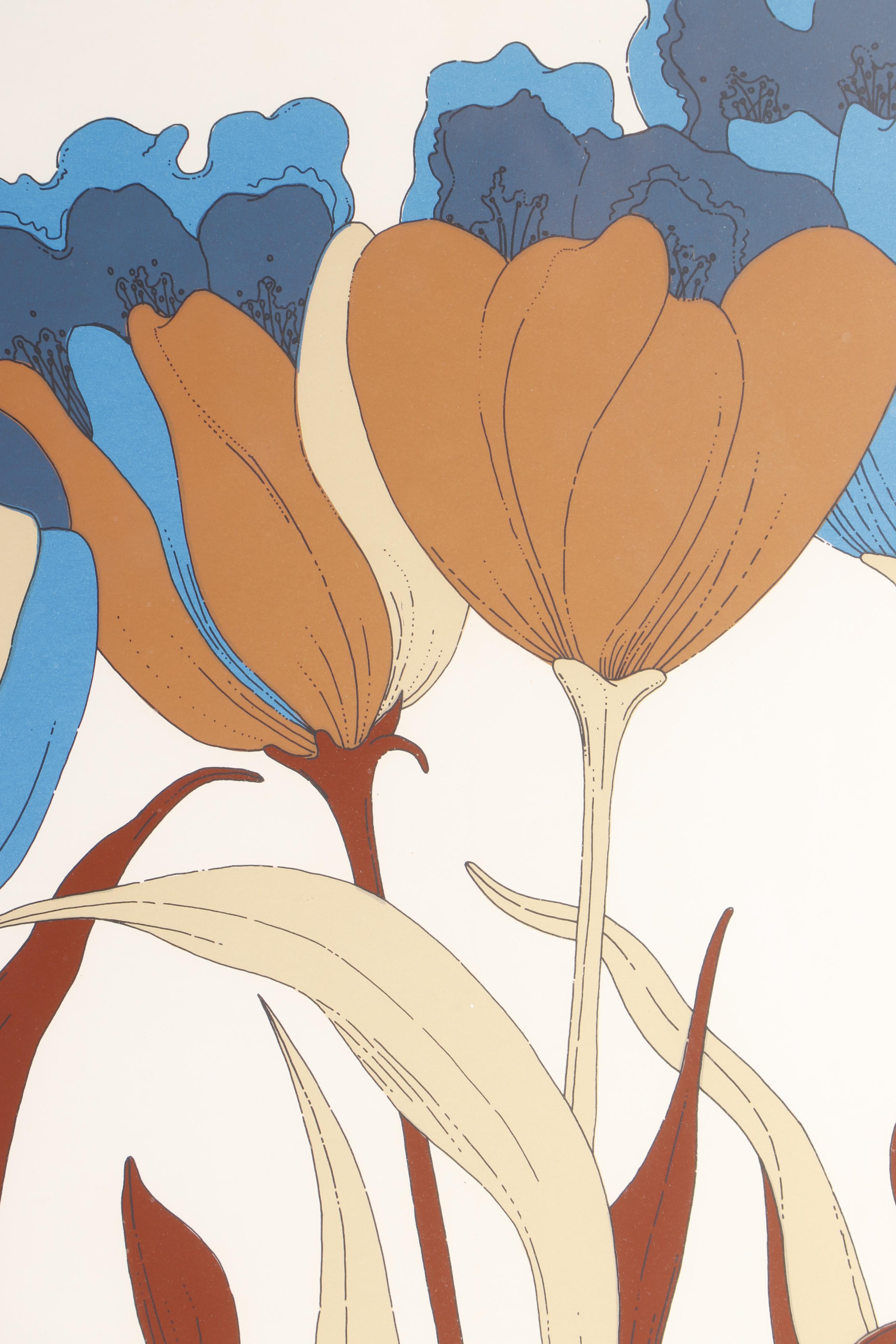 John Patrick Floral Lithograph