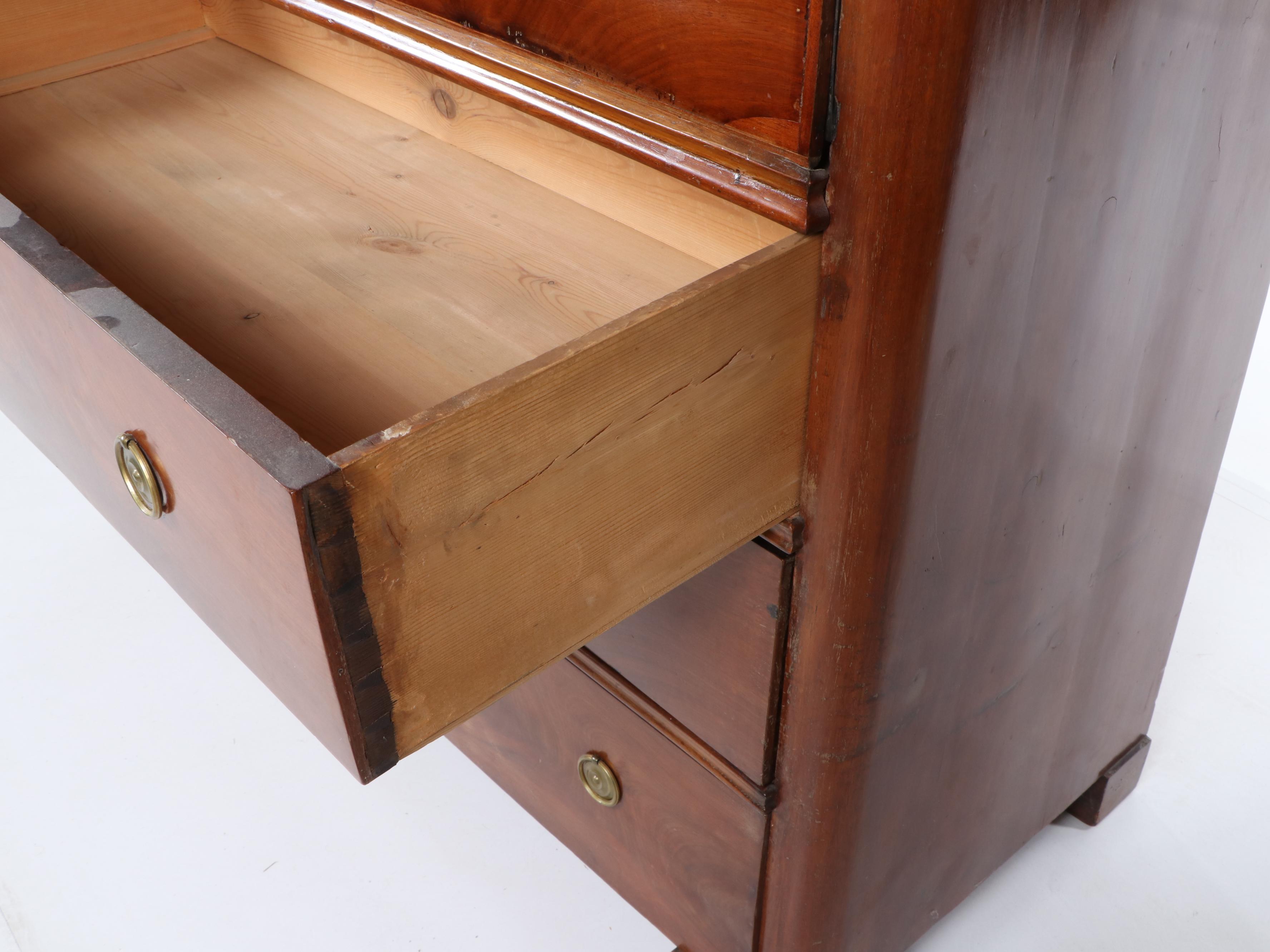 Empire Mahogany Fall-Front Secretary Desk, Early 19th Century
