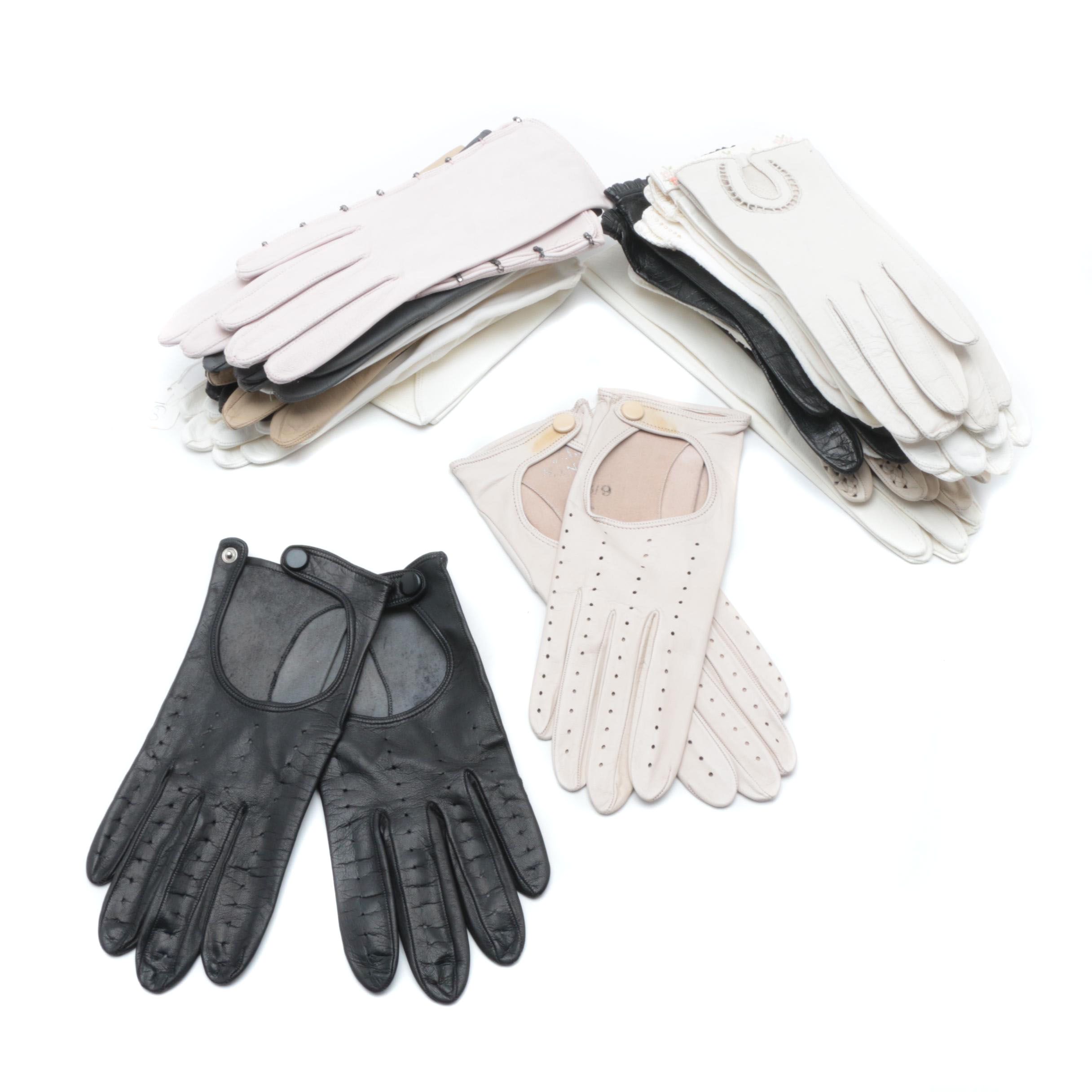 Vintage Leather, Doeskin and Cotton Gloves