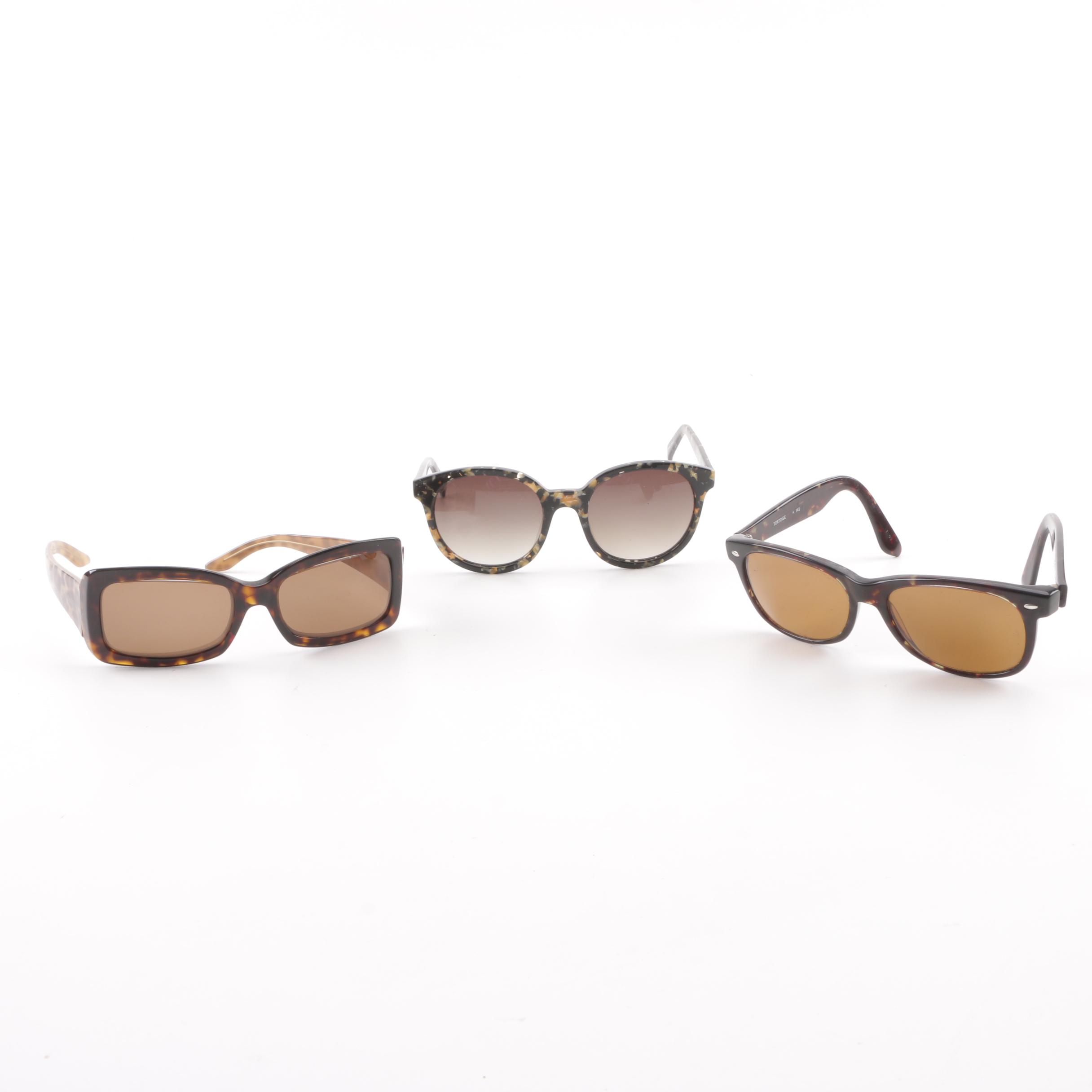 Tortoiseshell-Style Sunglasses including Miu Miu and Kirkland Signature