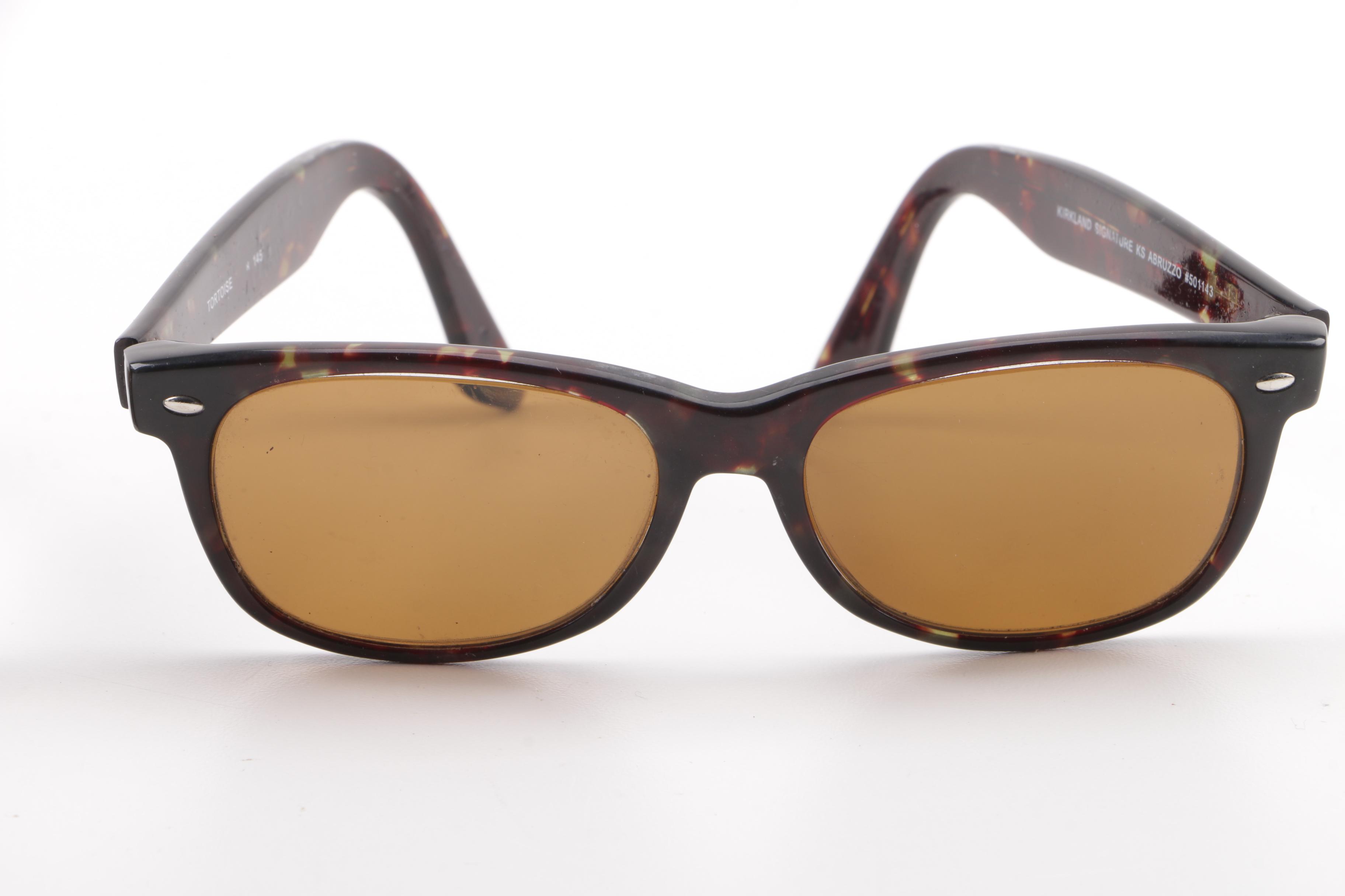 Tortoiseshell-Style Sunglasses including Miu Miu and Kirkland Signature